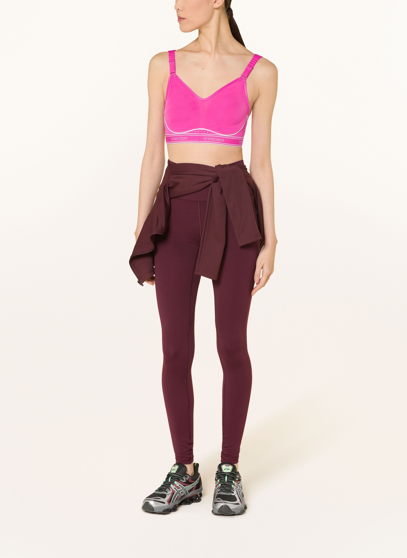 Triumph Sportovní podprsenka TRIACTION CARDIO BREEZE s síťovinou: RŮŽOVÁ / STŘÍBRNÁ / SVĚTLE ŠEDÁ