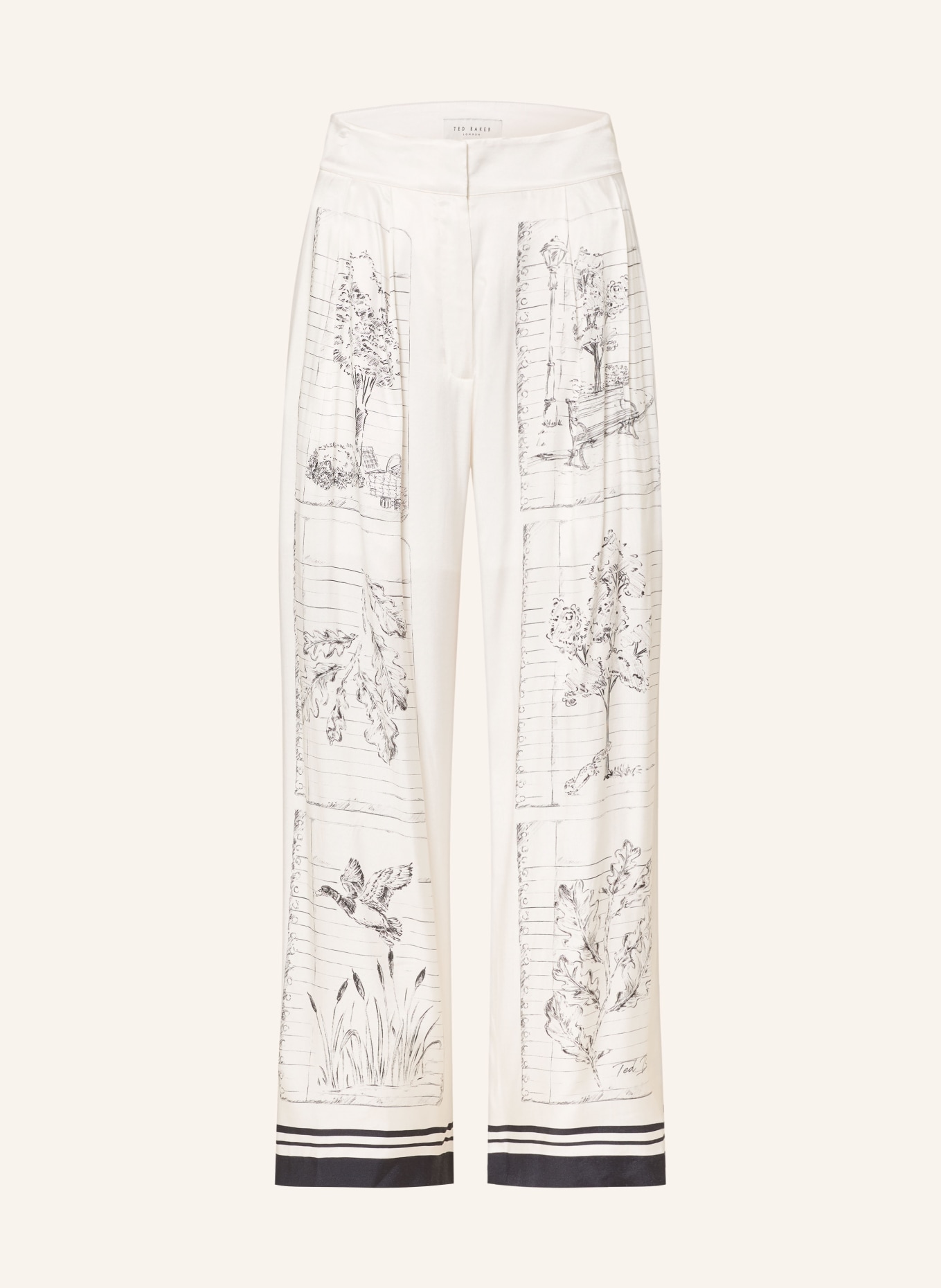 TED BAKER Marlene-bukser BUSCA: CREME / SORT