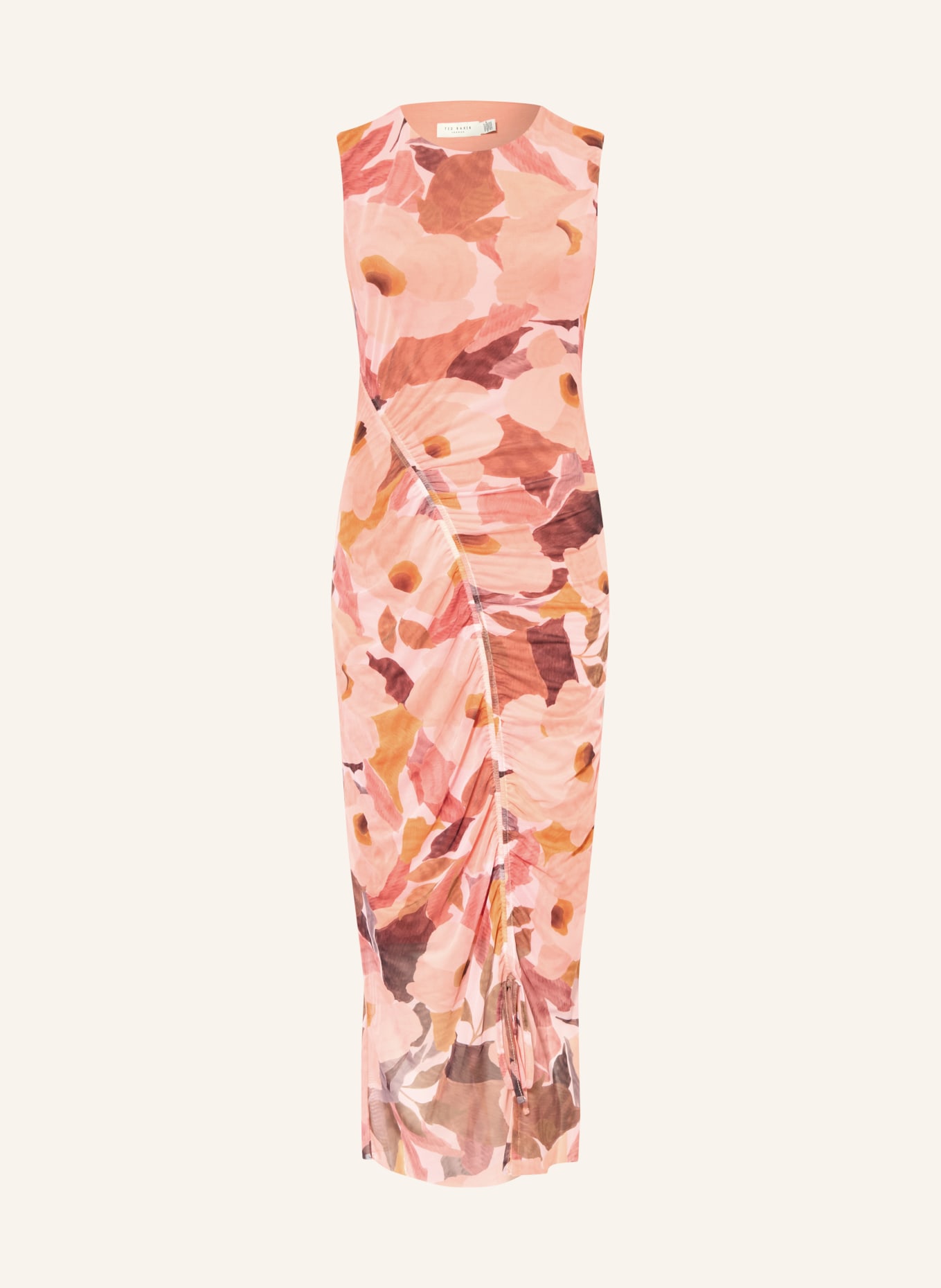 TED BAKER ELYRA mesh dress: ORANGE / DARK RED / RED