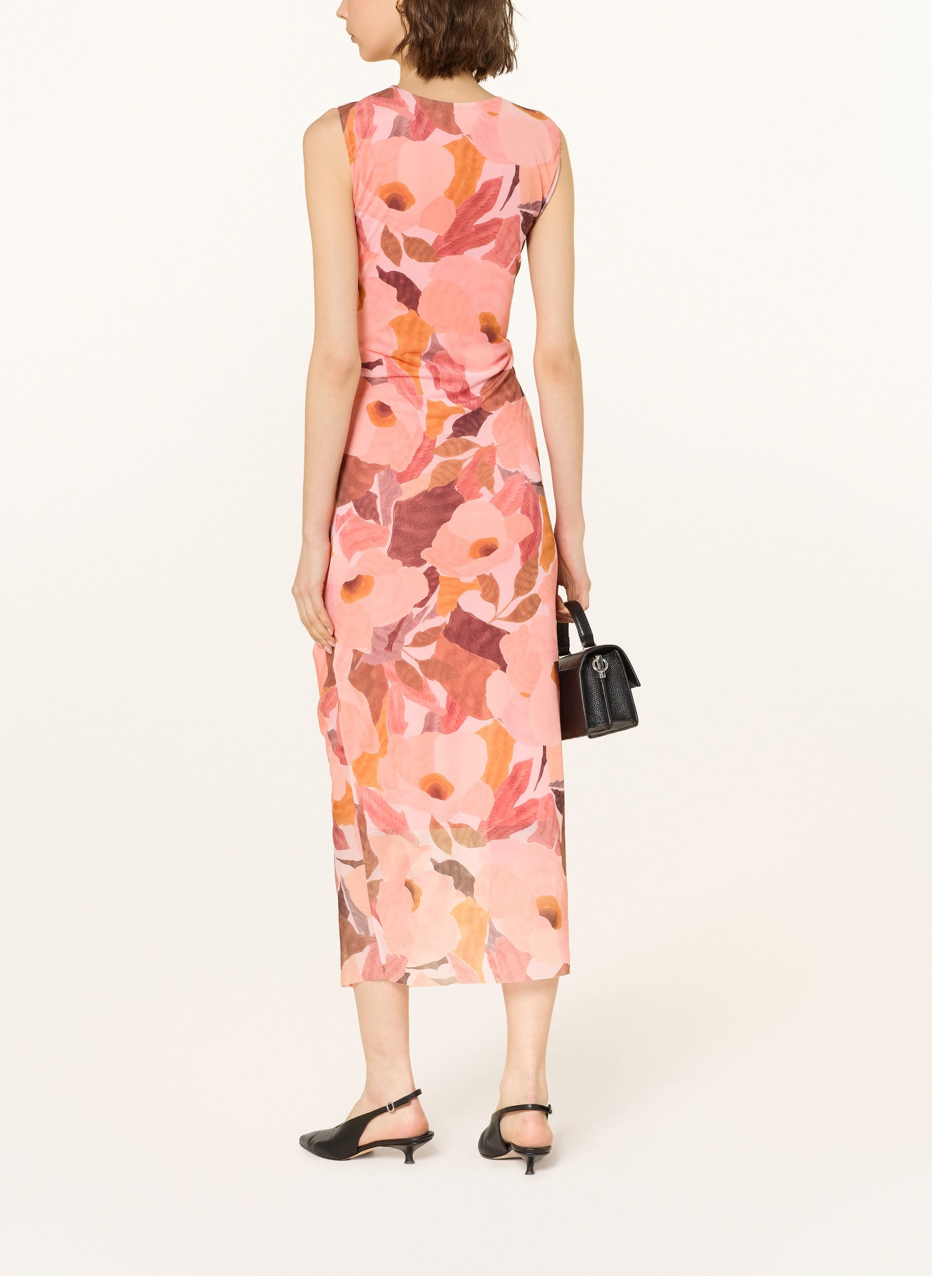 TED BAKER ELYRA mesh dress: ORANGE / DARK RED / RED
