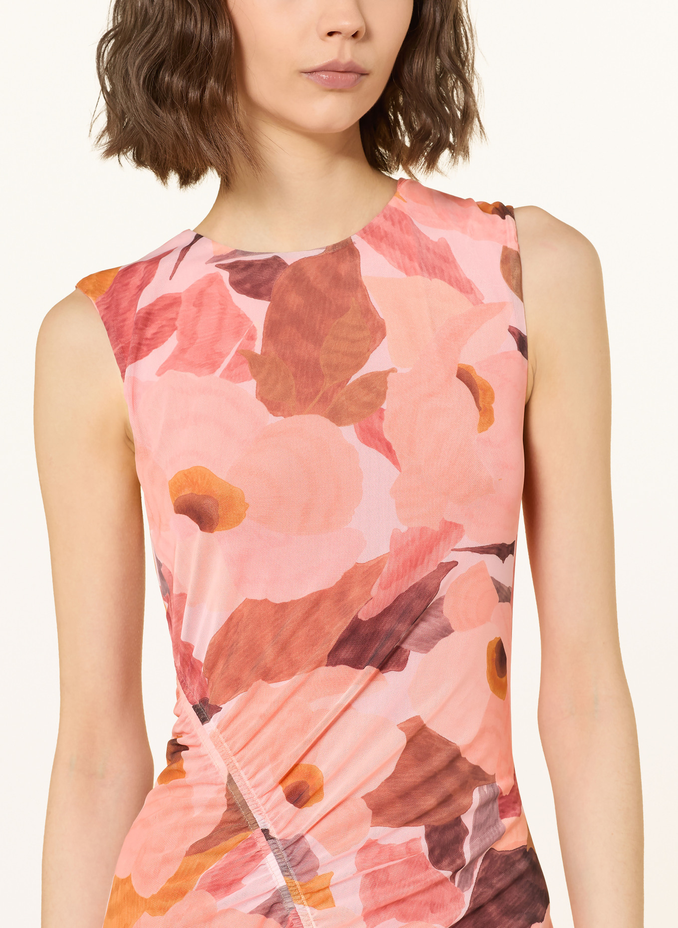 TED BAKER ELYRA mesh dress: ORANGE / DARK RED / RED