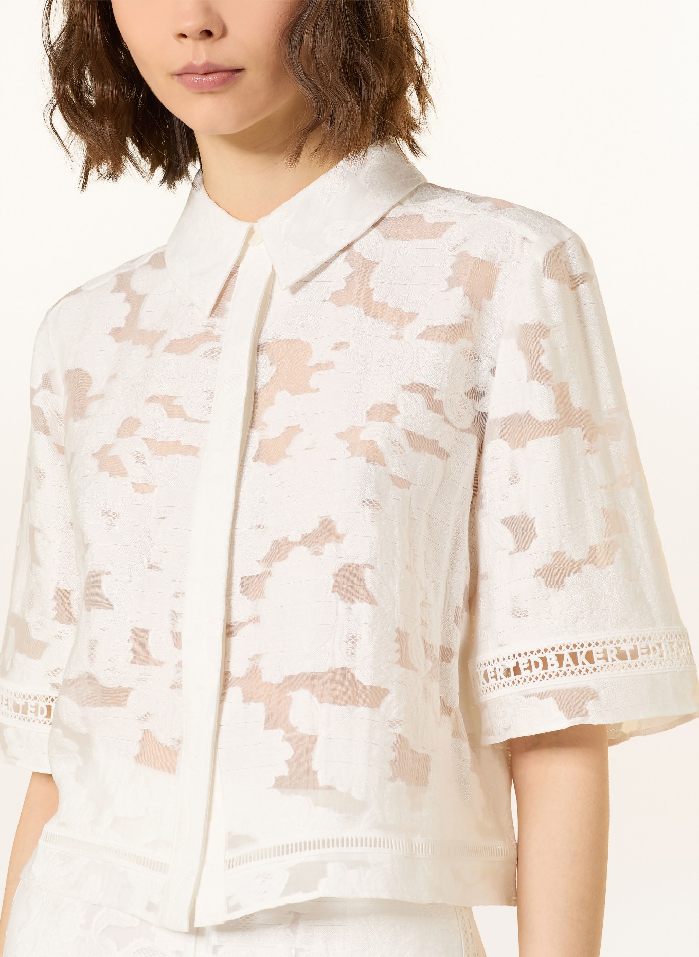 TED BAKER Hemdbluse KHAYT mit Spitze: WEISS
