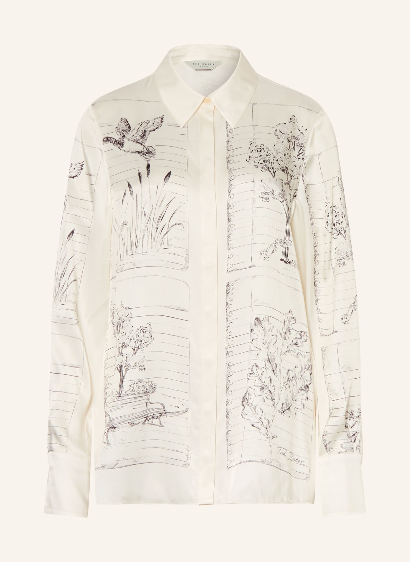 TED BAKER Hemdbluse ROHBIA: CREME / SCHWARZ
