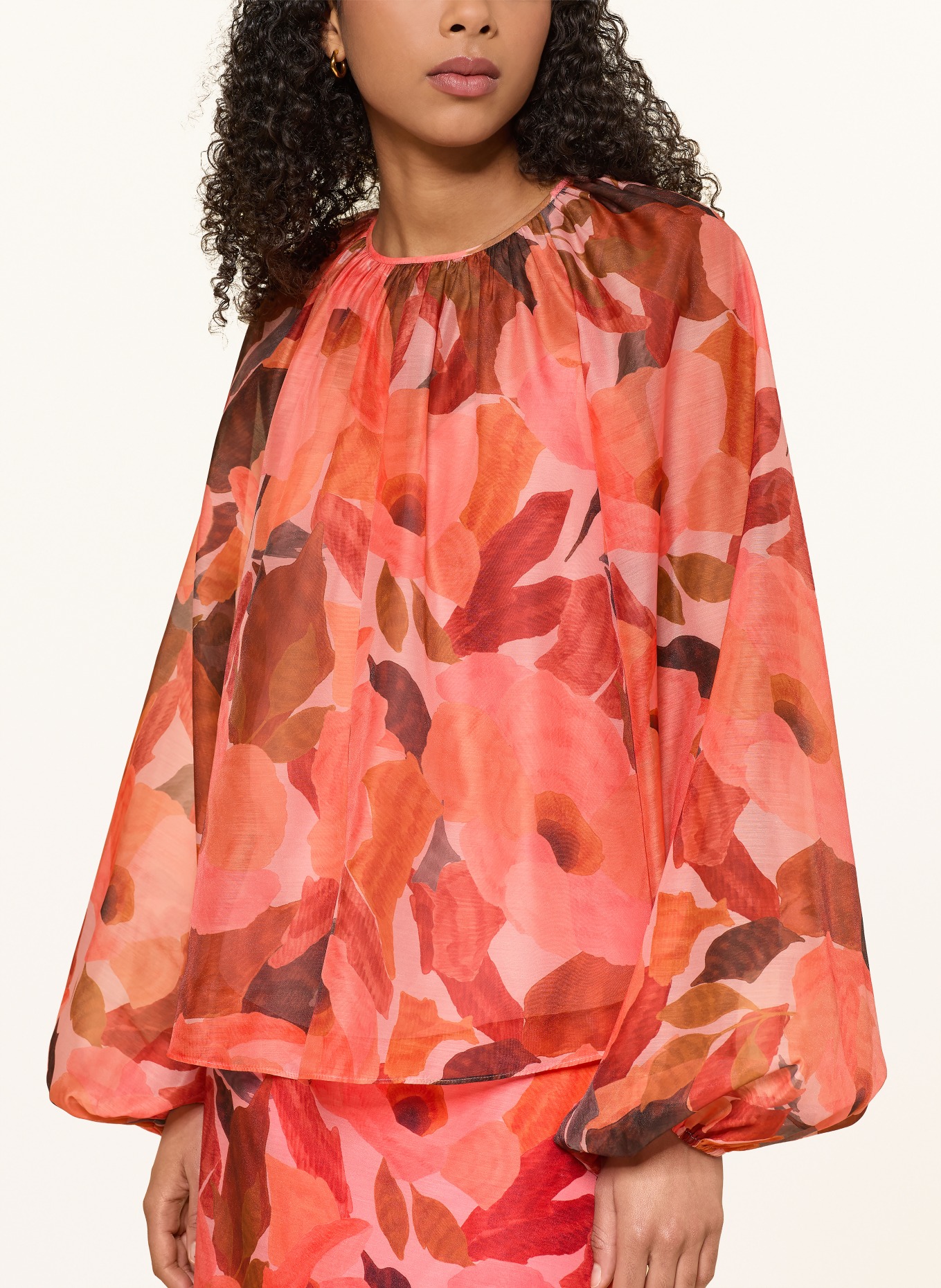 TED BAKER SABRONA blouse shirt: ORANGE / DARK RED / RED