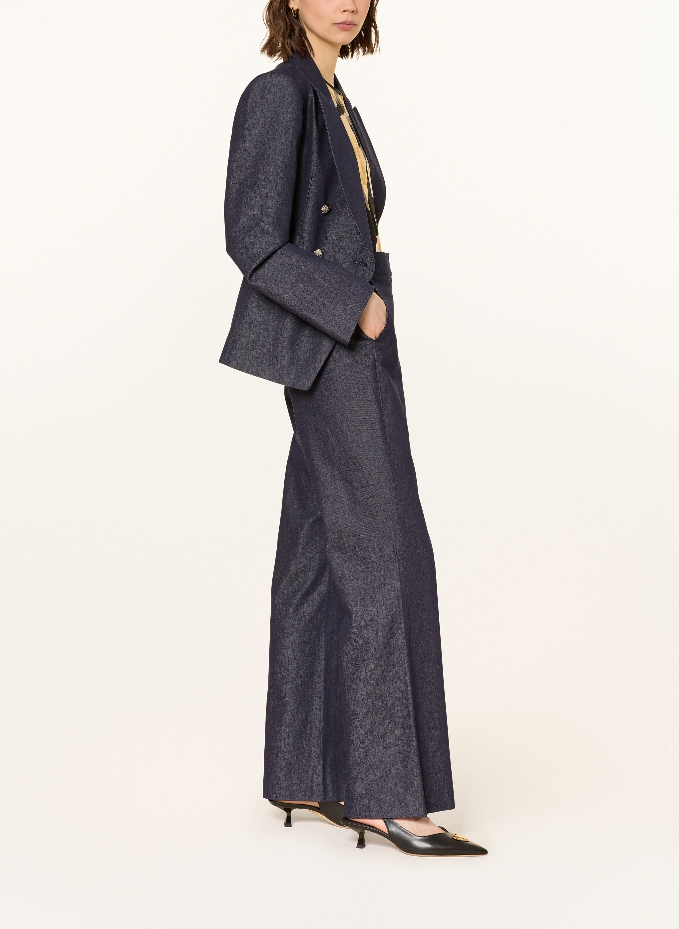 TED BAKER Marlenehose ELIVIAC in Jeansoptik: DUNKELBLAU