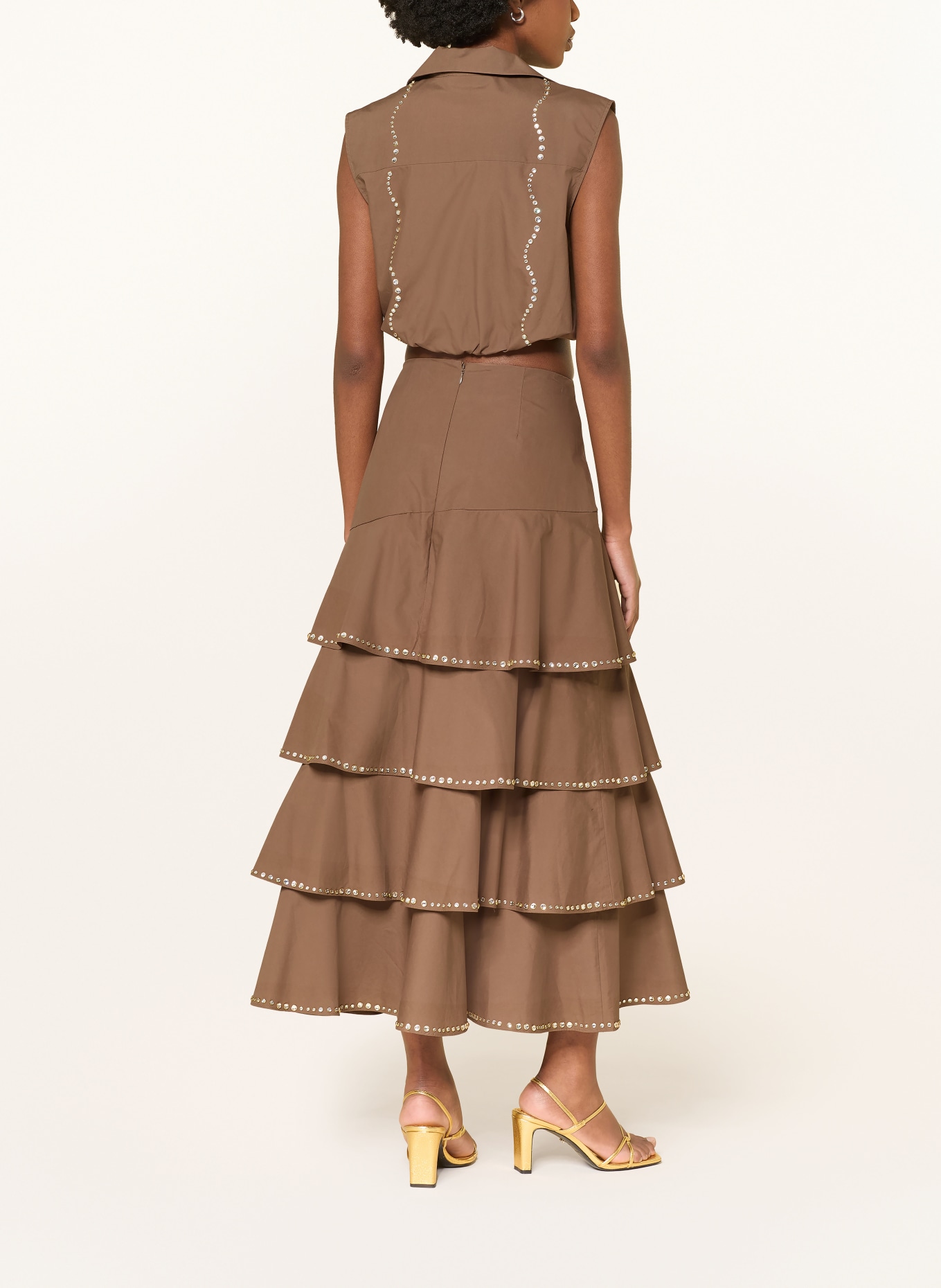 SANDRO Rock mit Schmucksteinen: BRAUN