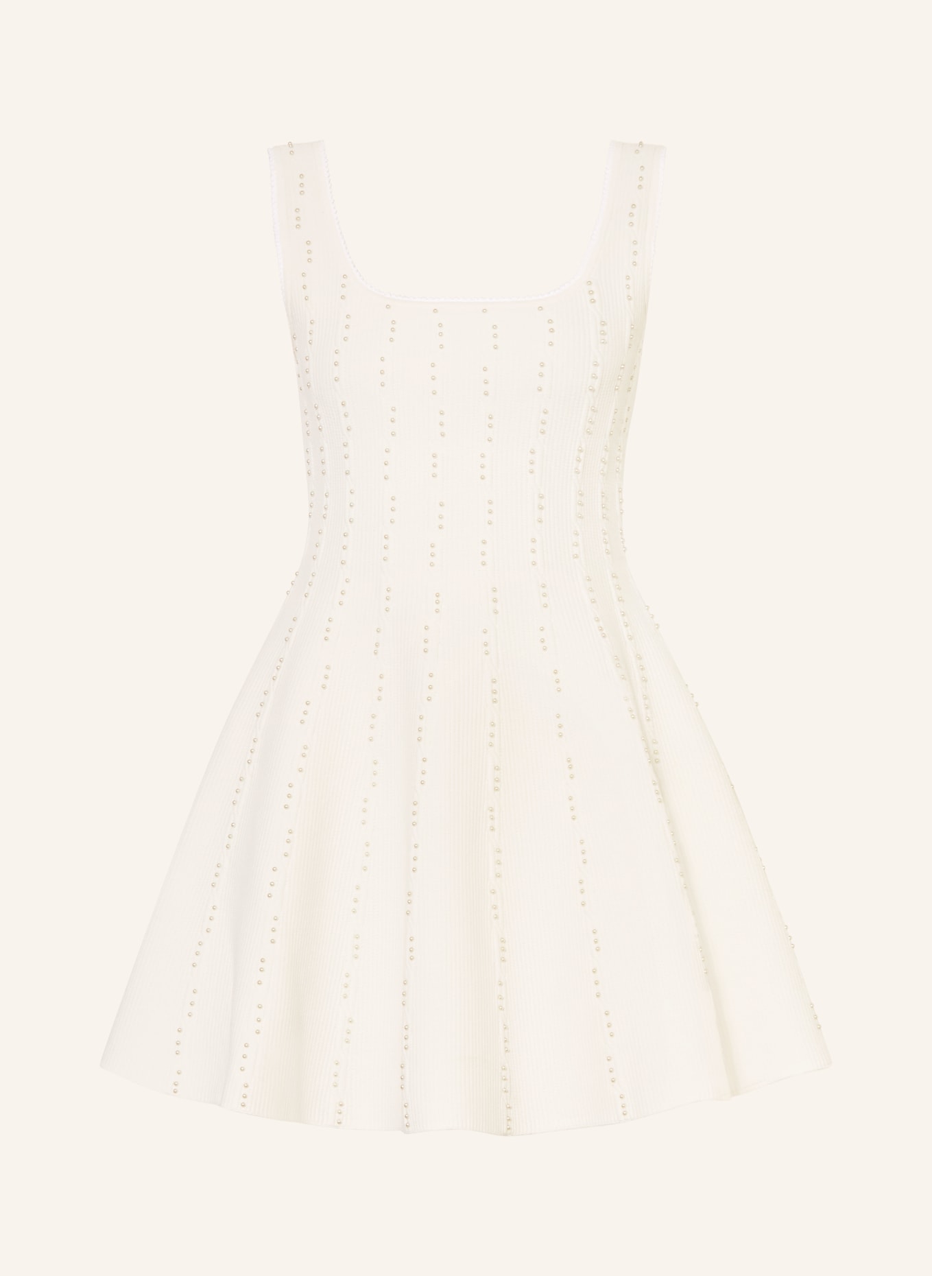 SANDRO Kleid mit Schmuckperlen: WEISS