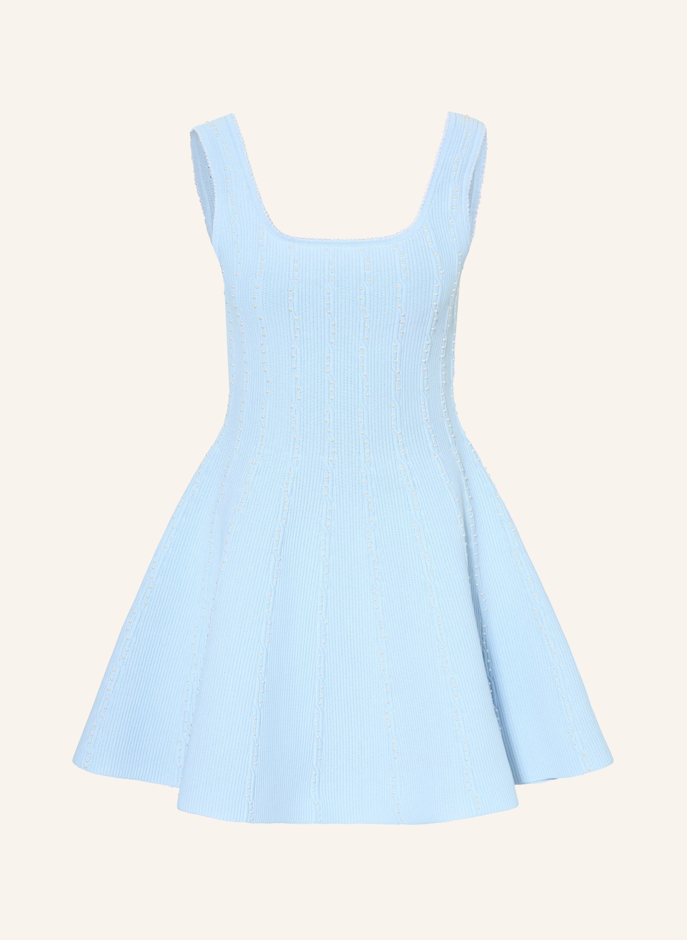 SANDRO Kleid mit Schmuckperlen: HELLBLAU