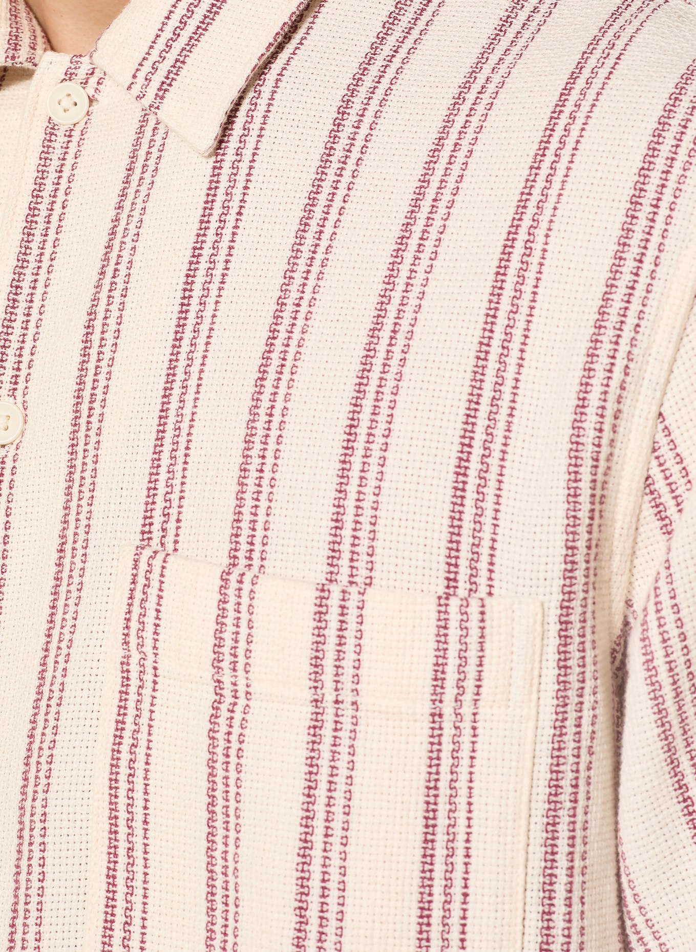 Marc O'Polo Koszula z krótkim rękawem Regular Fit: KREMOWY / CIEMNOCZERWONY