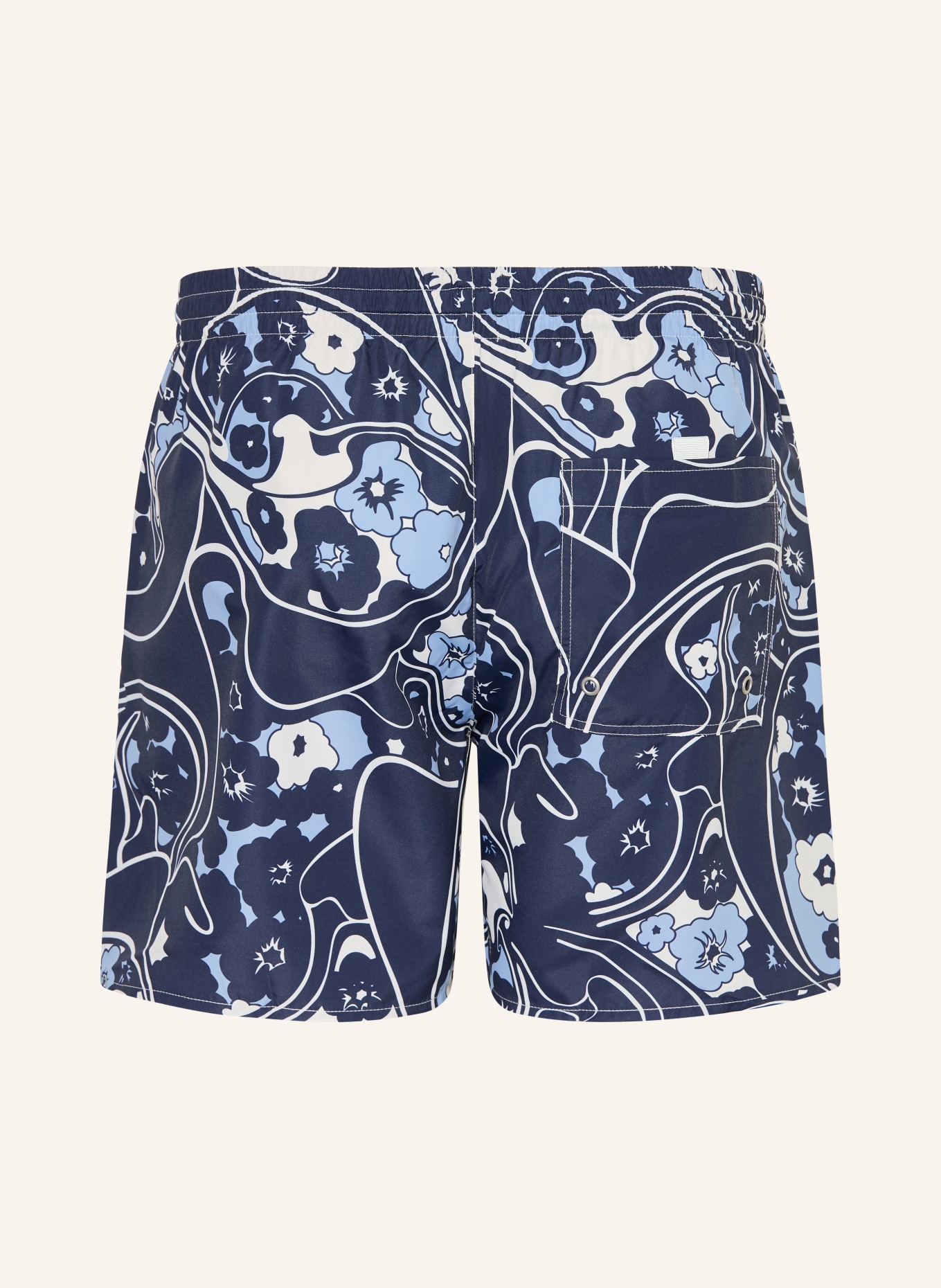 SANDRO Badeshorts: DUNKELBLAU / HELLBLAU / WEISS