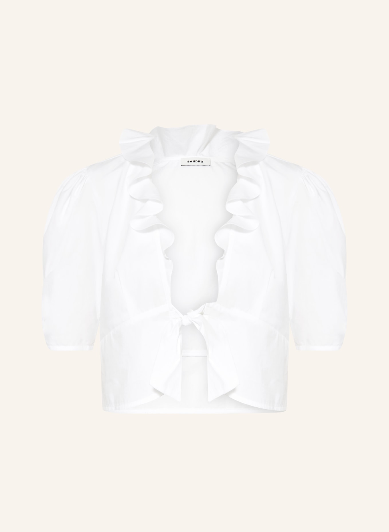 SANDRO Bluse mit Volants: WEISS