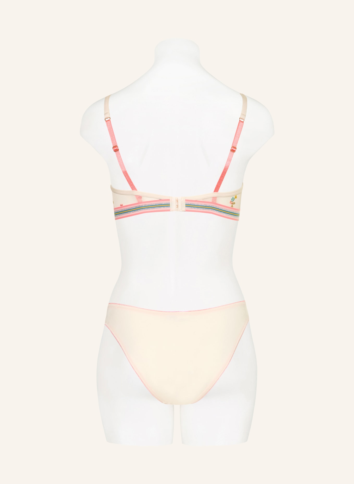 mey Trojúhelníková podprsenka řady POETRY FLOWER s třpytivou nití: REŽNÁ / STŘÍBRNÁ / LOSOSOVÁ