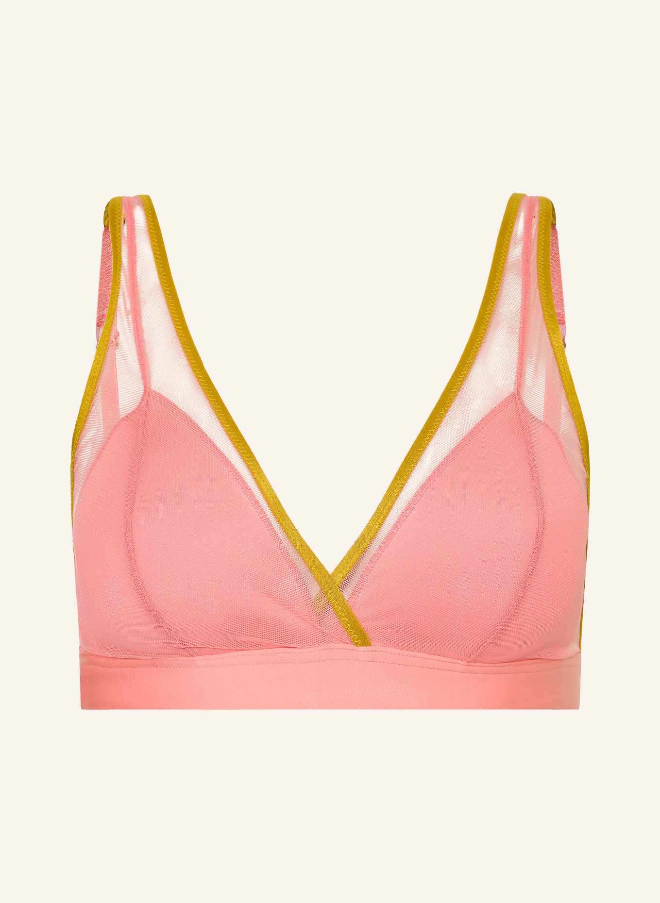 mey Trojúhelníková podprsenka řady POETRY ALMOST SHEER: LOSOSOVÁ / TMAVĚ ŽLUTÁ