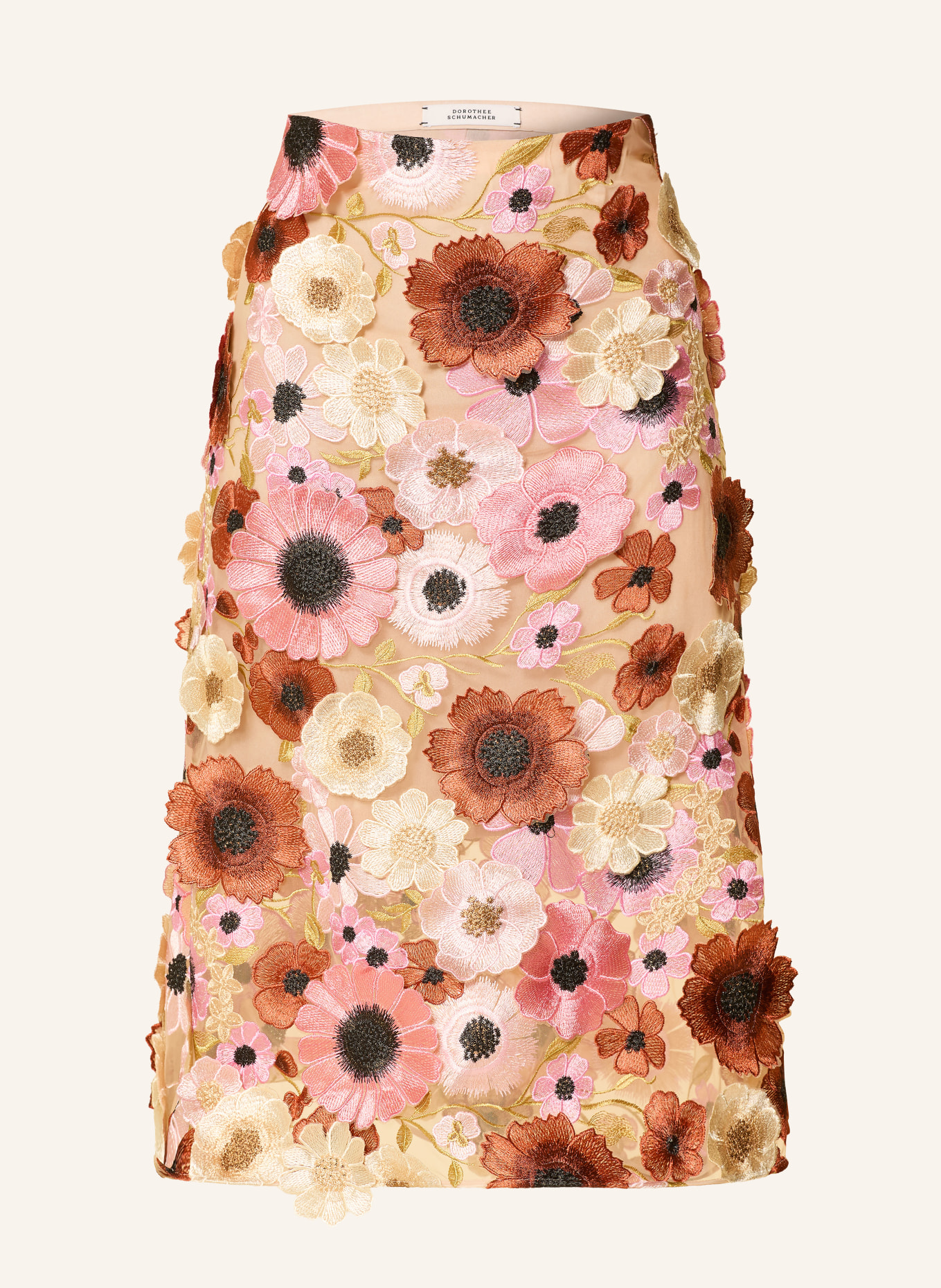 DOROTHEE SCHUMACHER Skirt BLOOMING MEADOW: PINK / BROWN / BEIGE