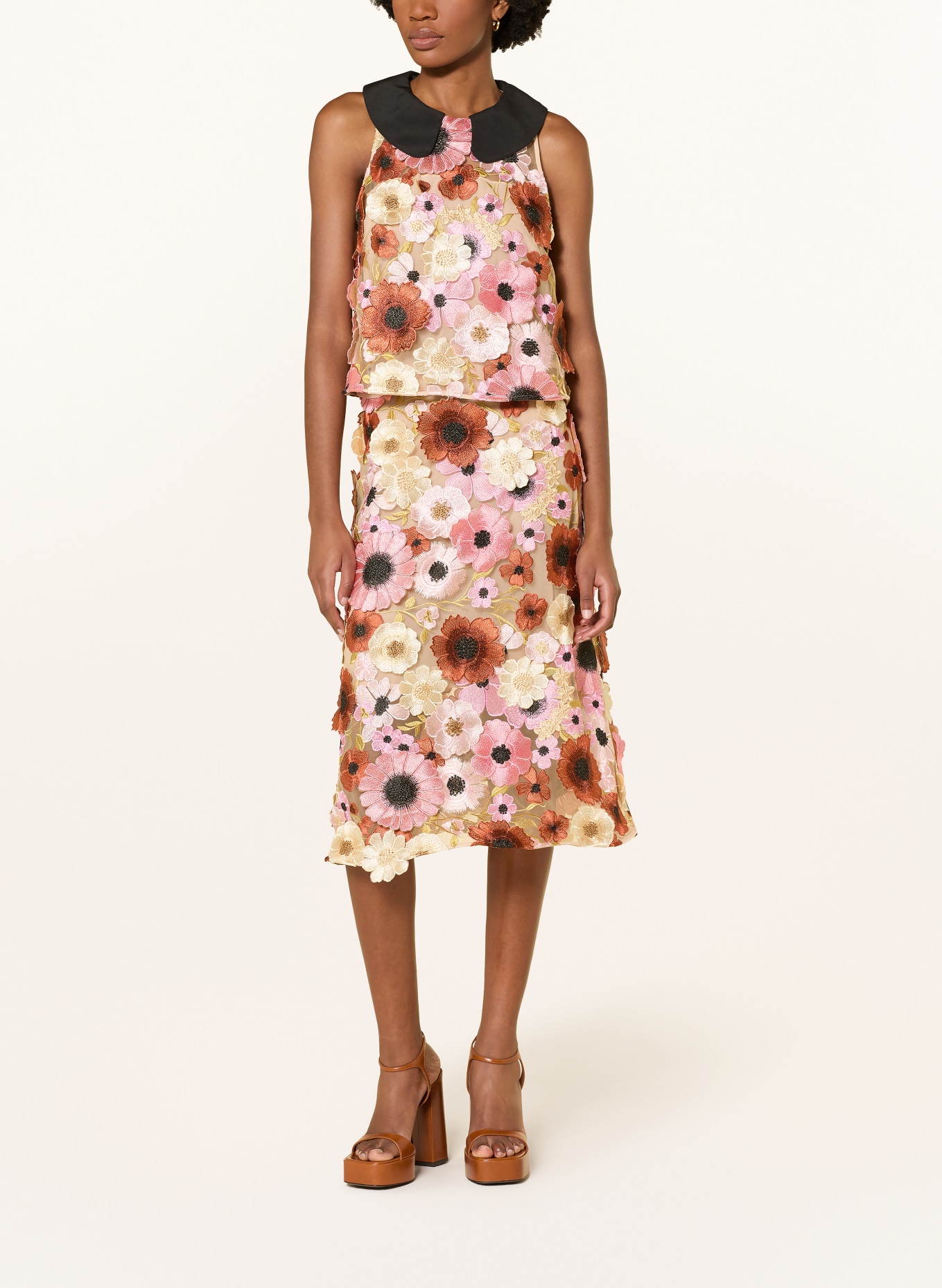 DOROTHEE SCHUMACHER Skirt BLOOMING MEADOW: PINK / BROWN / BEIGE