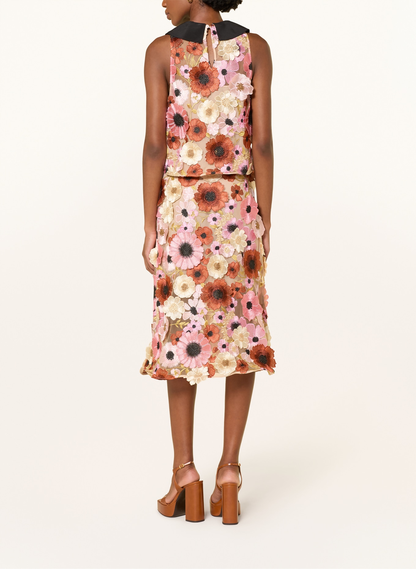 DOROTHEE SCHUMACHER Blusentop BLOOMING MEADOW mit Seide: BEIGE / BRAUN / ROSA