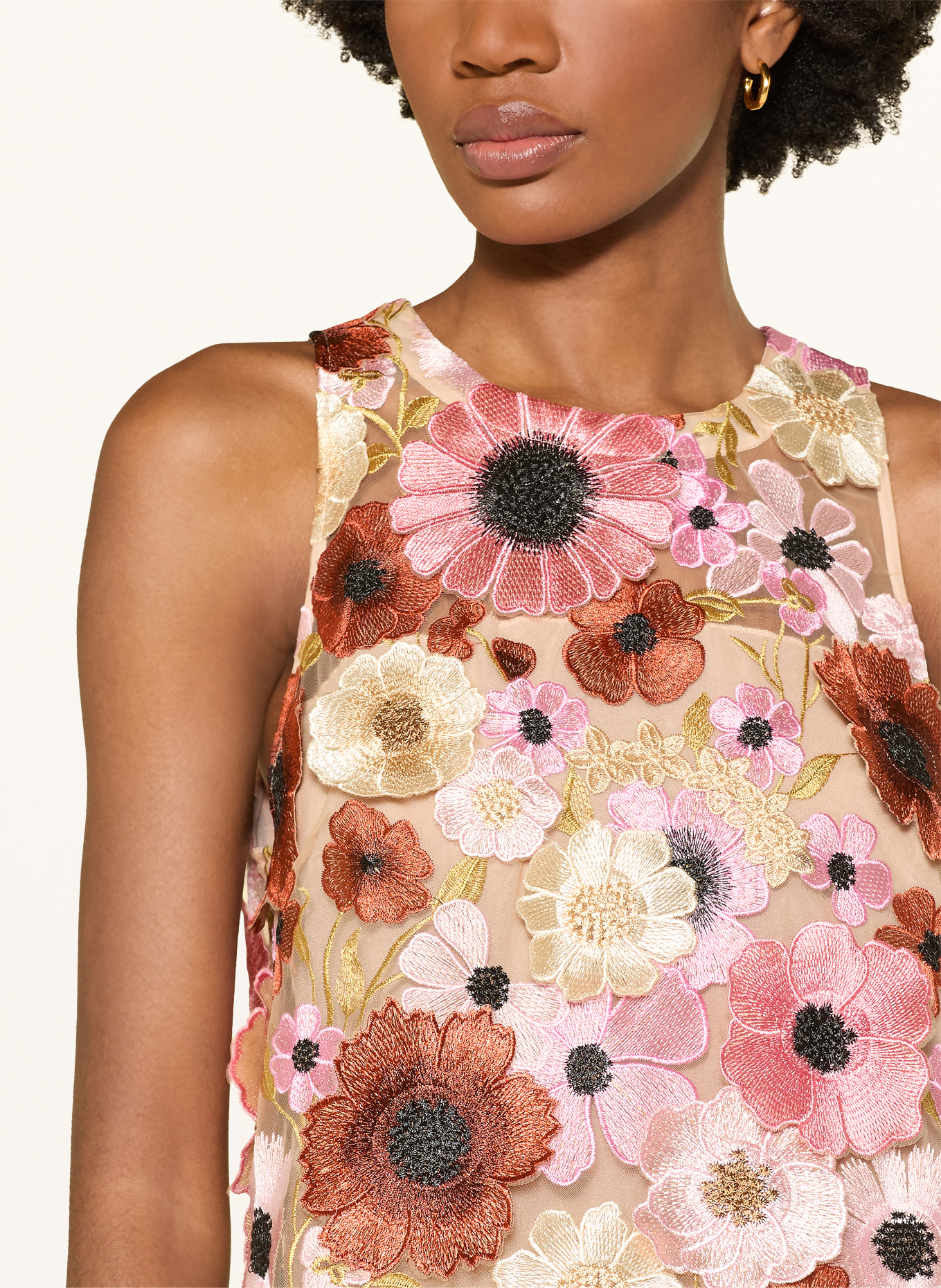 DOROTHEE SCHUMACHER Blusentop BLOOMING MEADOW mit Seide: BEIGE / BRAUN / ROSA