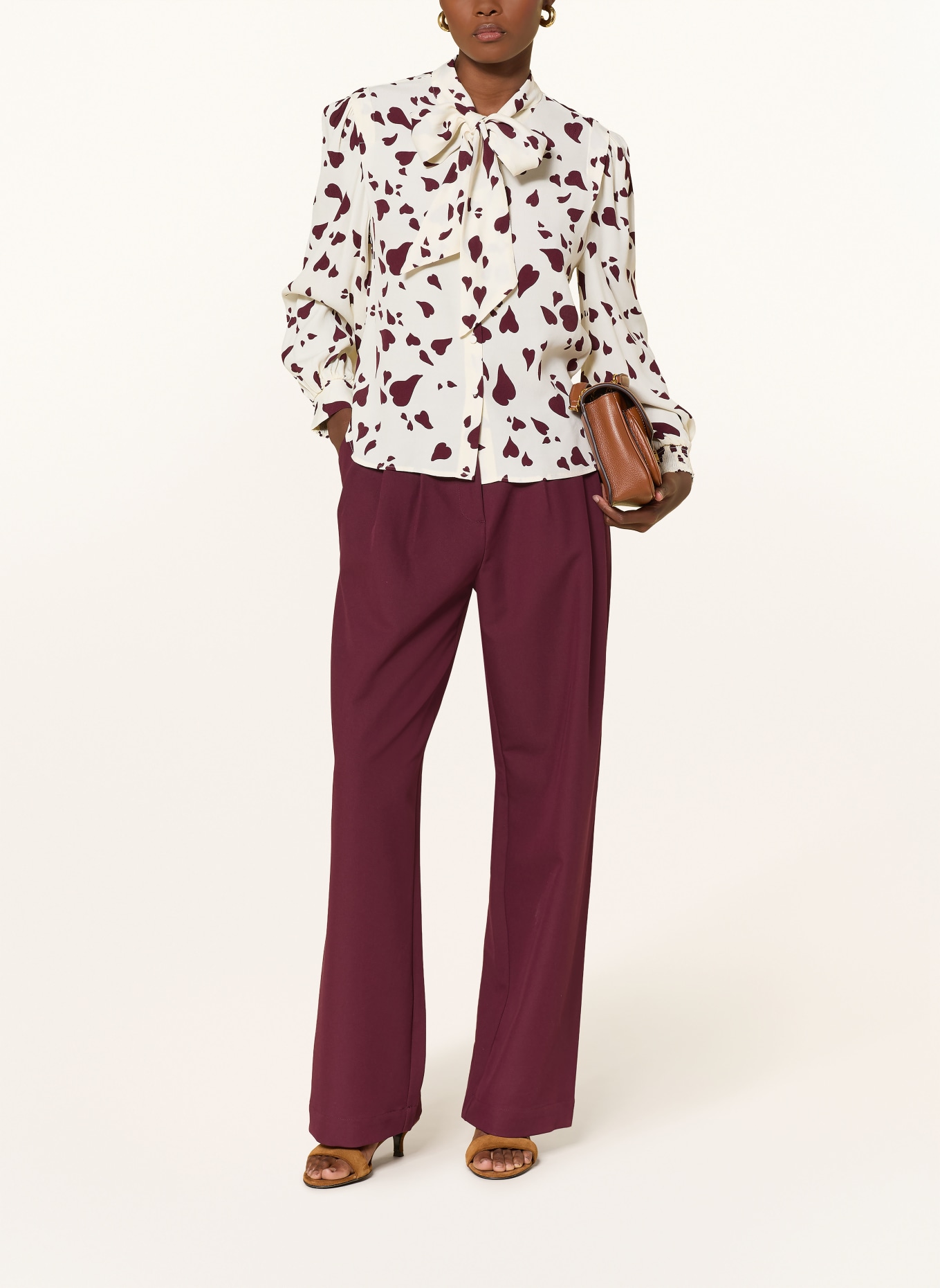 Phase Eight Schluppenbluse PALOMA: ECRU / DUNKELROT