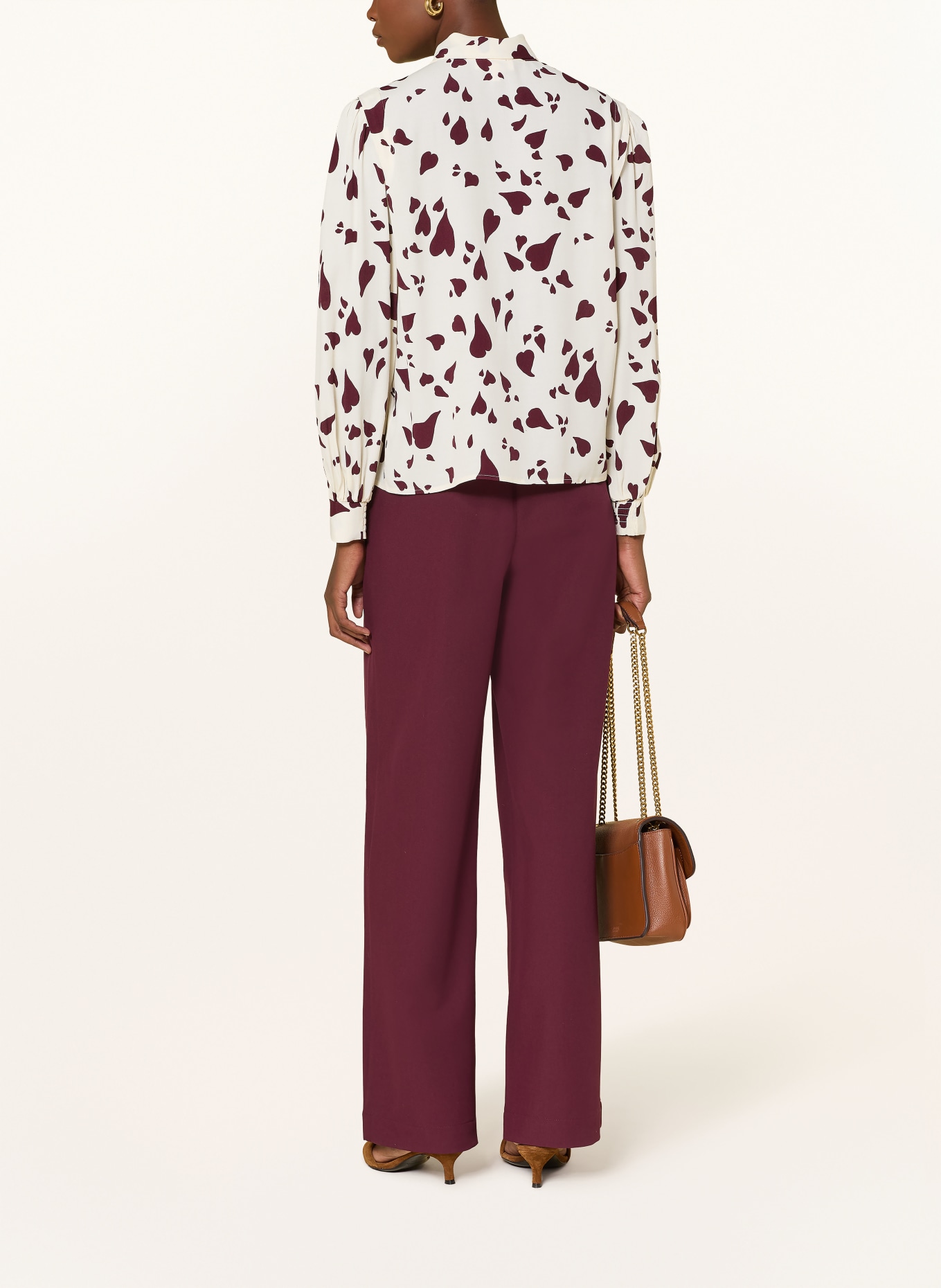 Phase Eight Schluppenbluse PALOMA: ECRU / DUNKELROT