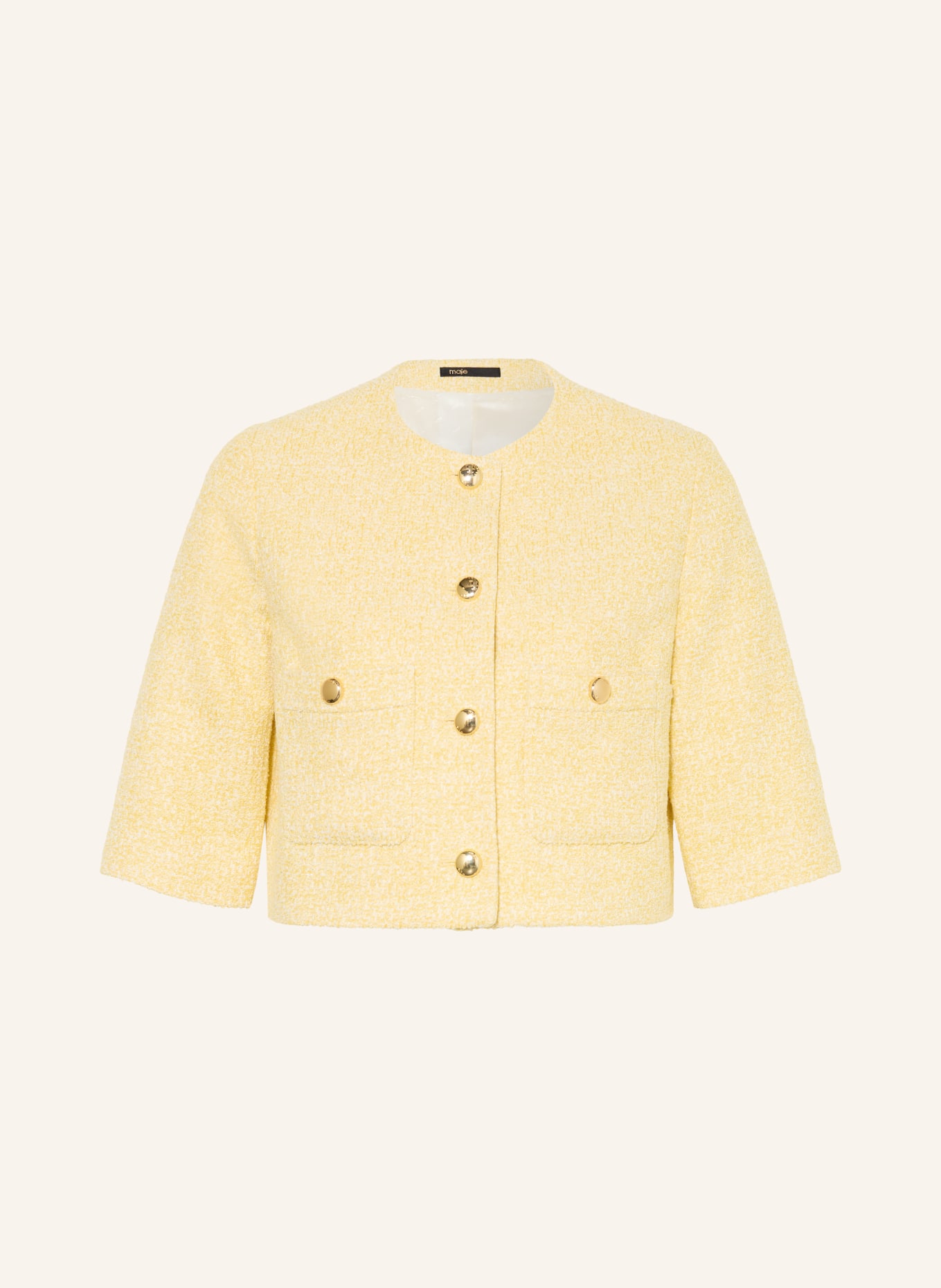 maje Kastenjacke aus Bouclé mit Glitzergarn: GELB