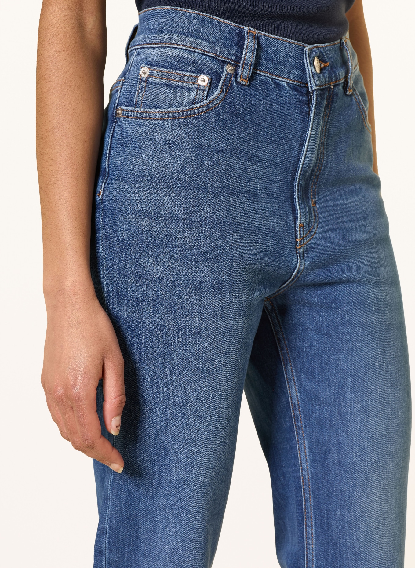 maje Straight Jeans mit Schmuckperlen und Schmucksteinen: 0201 BLUE
