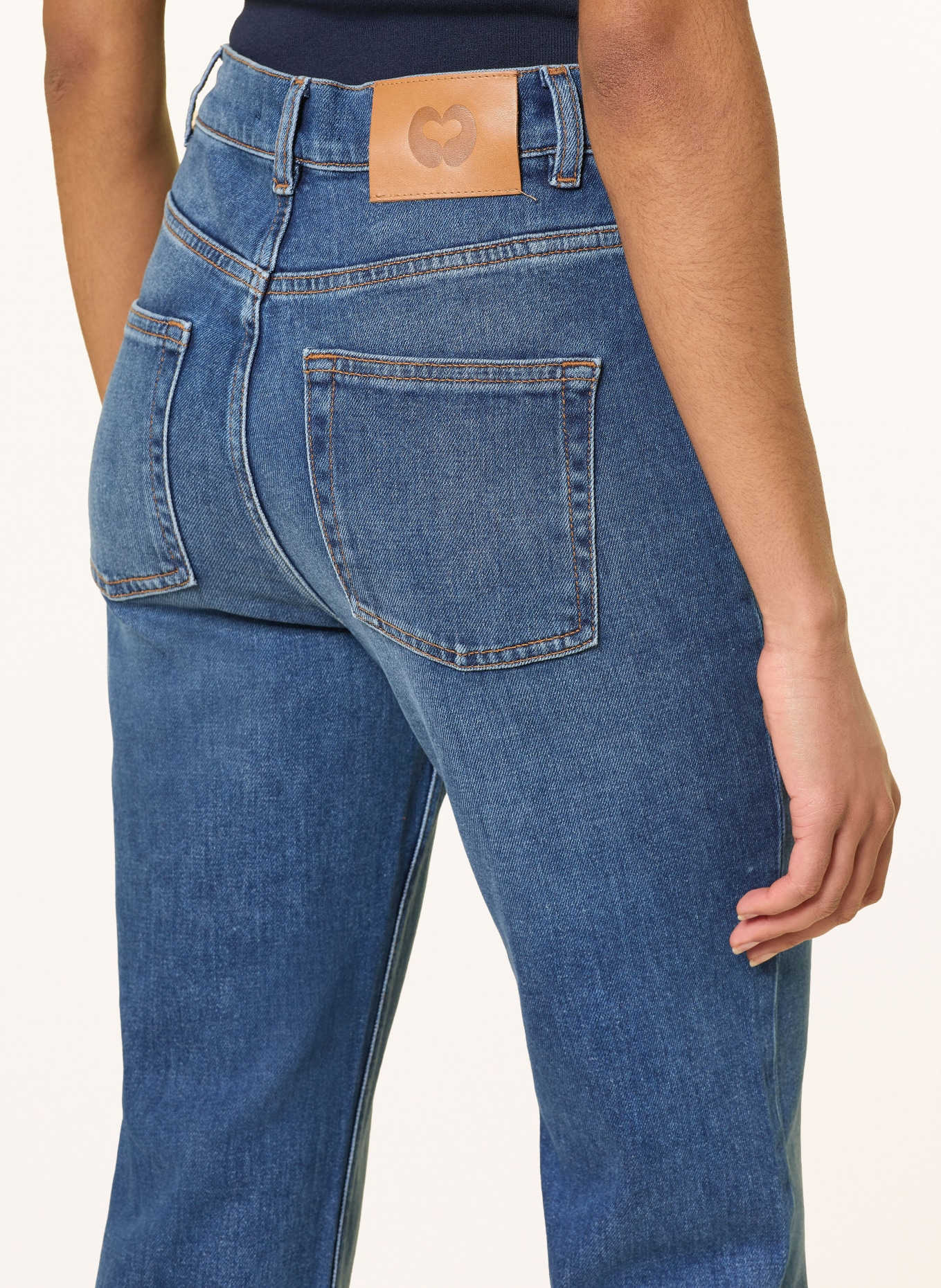 maje Straight Jeans mit Schmuckperlen und Schmucksteinen: 0201 BLUE