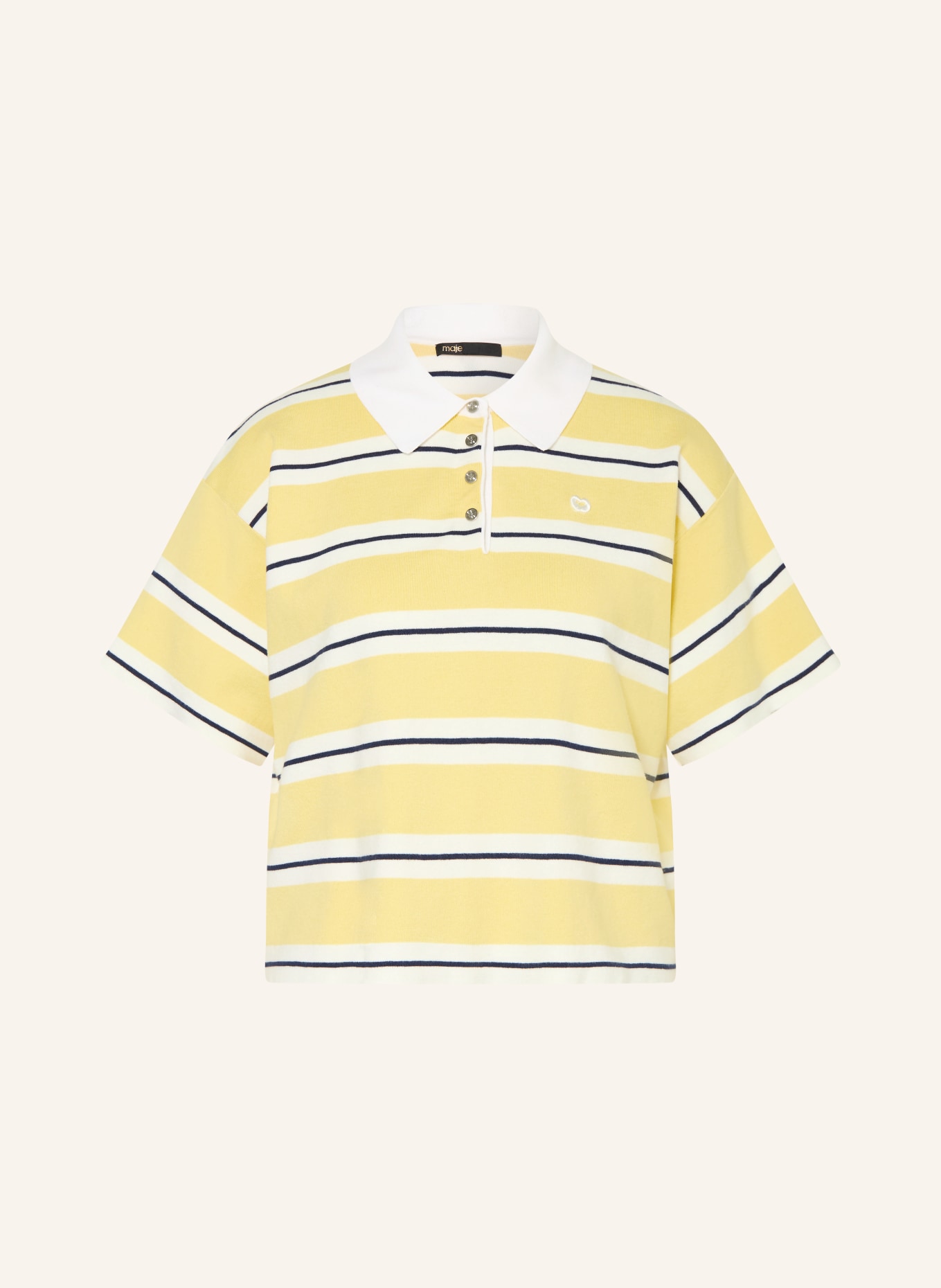 maje Strick-Poloshirt: HELLGELB / WEISS / SCHWARZ