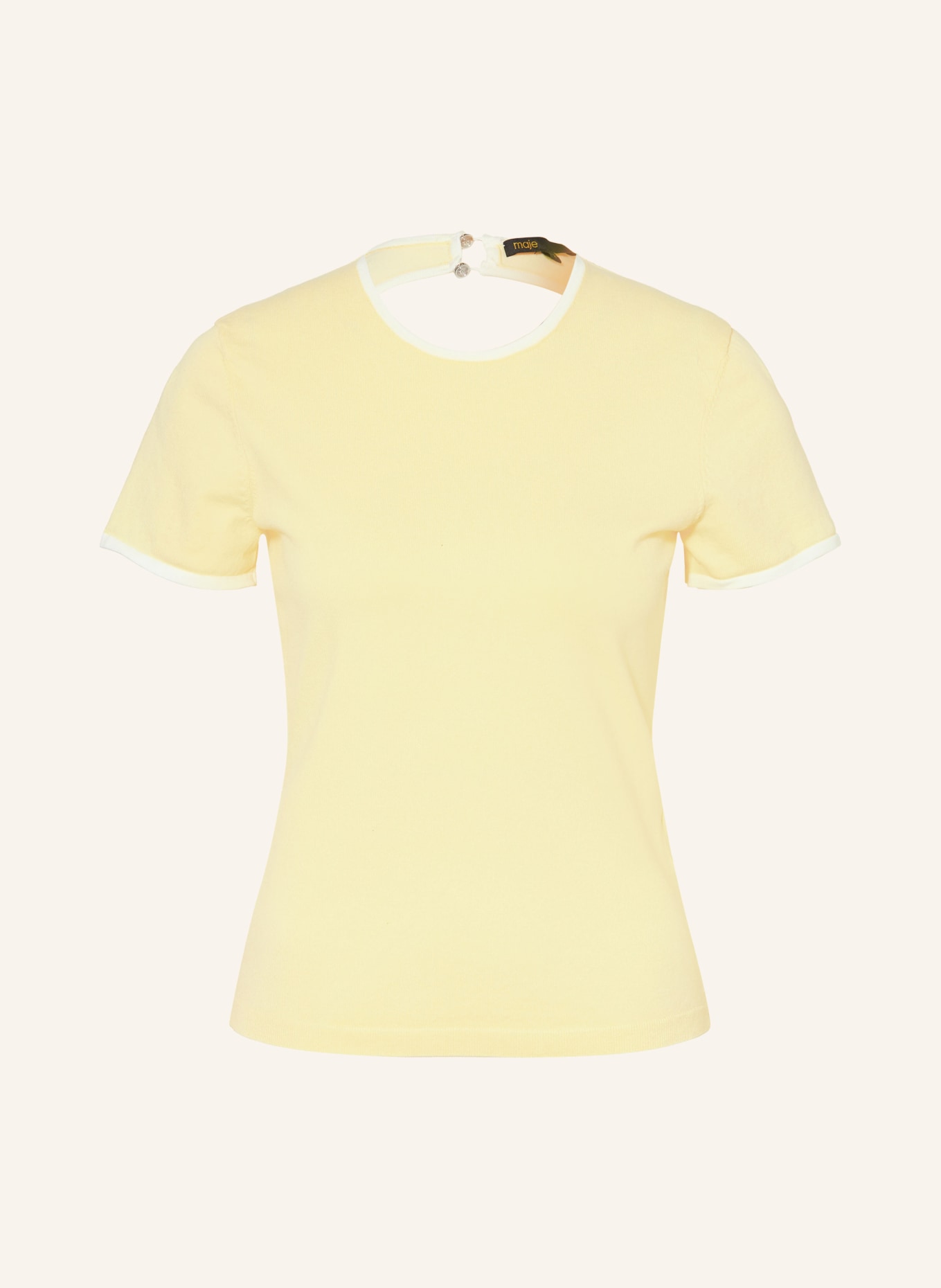 maje Strickshirt: HELLGELB / WEISS