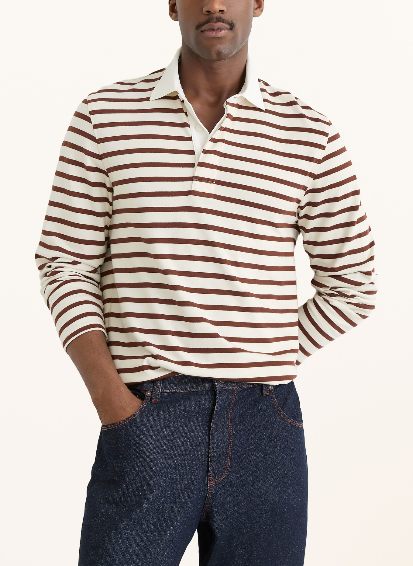 REISS Jersey poloshirt CONNERS: BRUIN / CRÈME