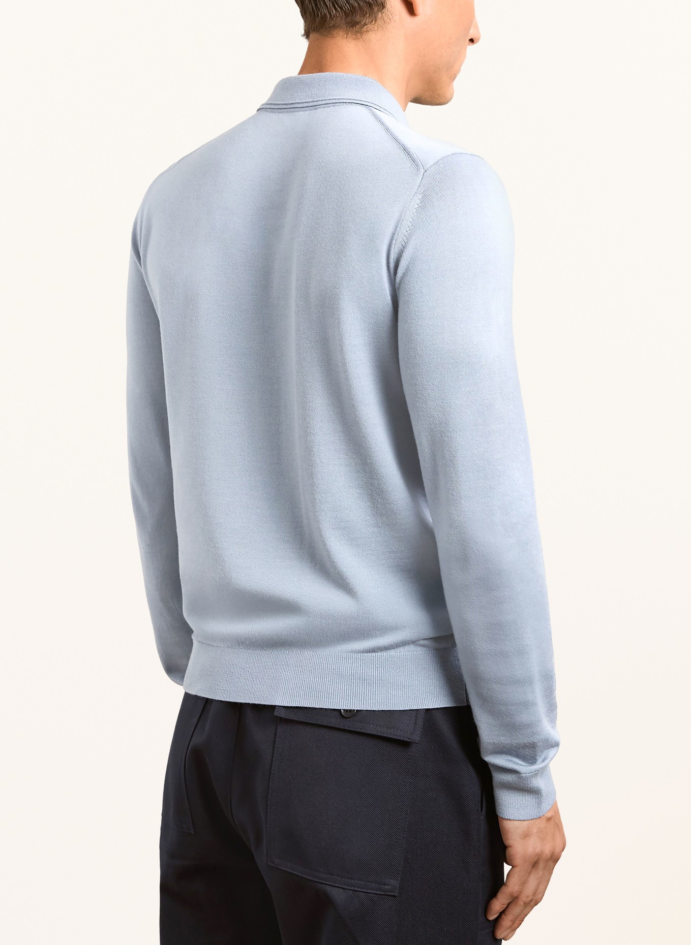 REISS Strick-Poloshirt TRAFFORD: HELLBLAU