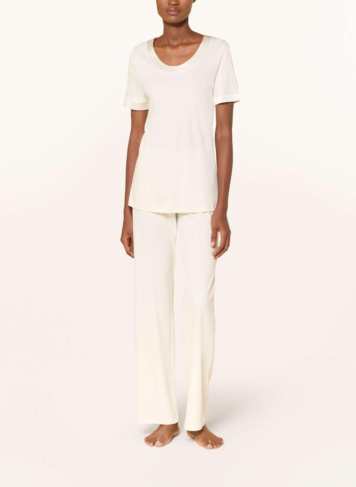 HANRO Piżama ANIL: KREMOWY