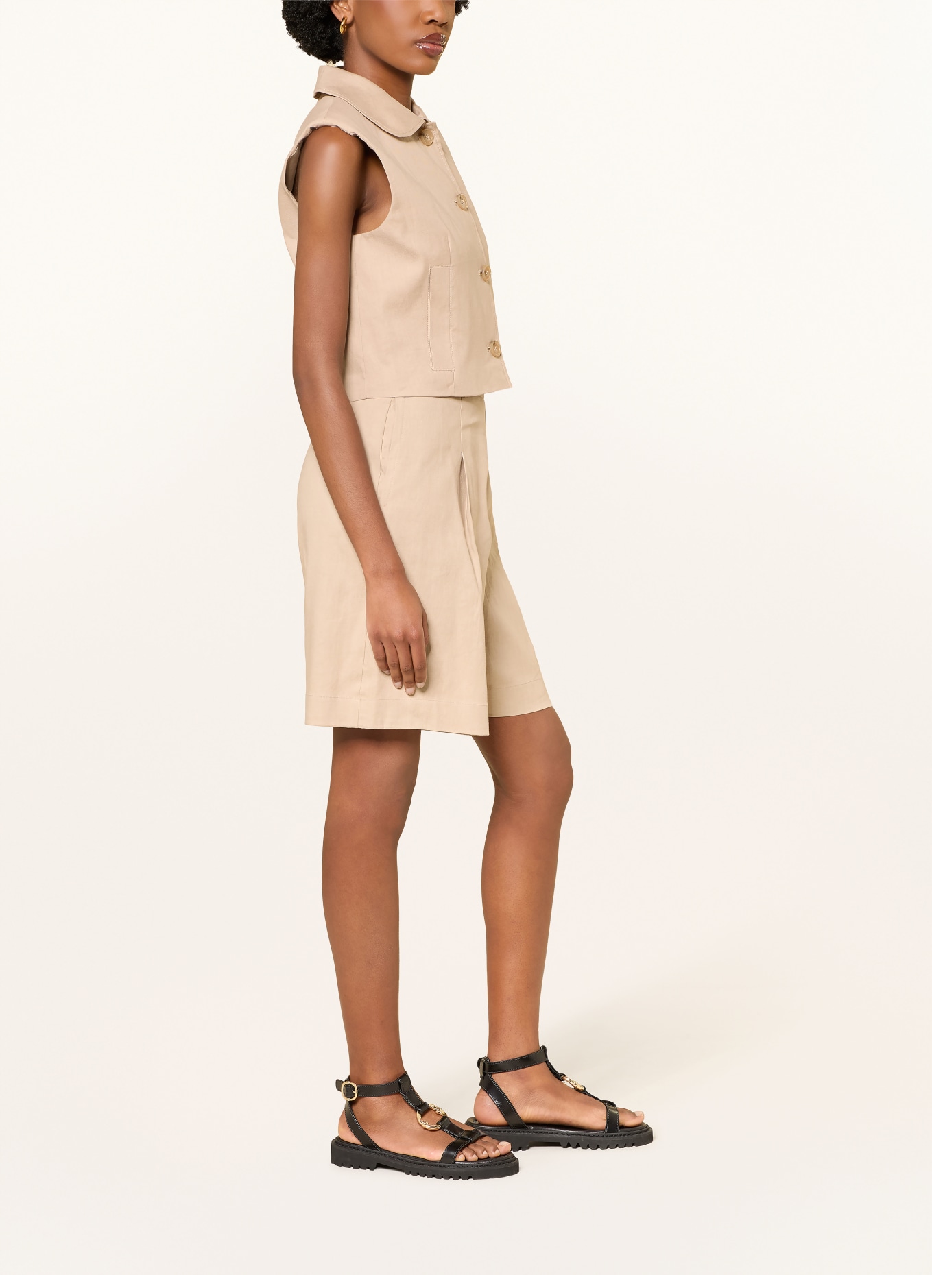 CLAUDIE PIERLOT Bermudas mit Leinen: BEIGE