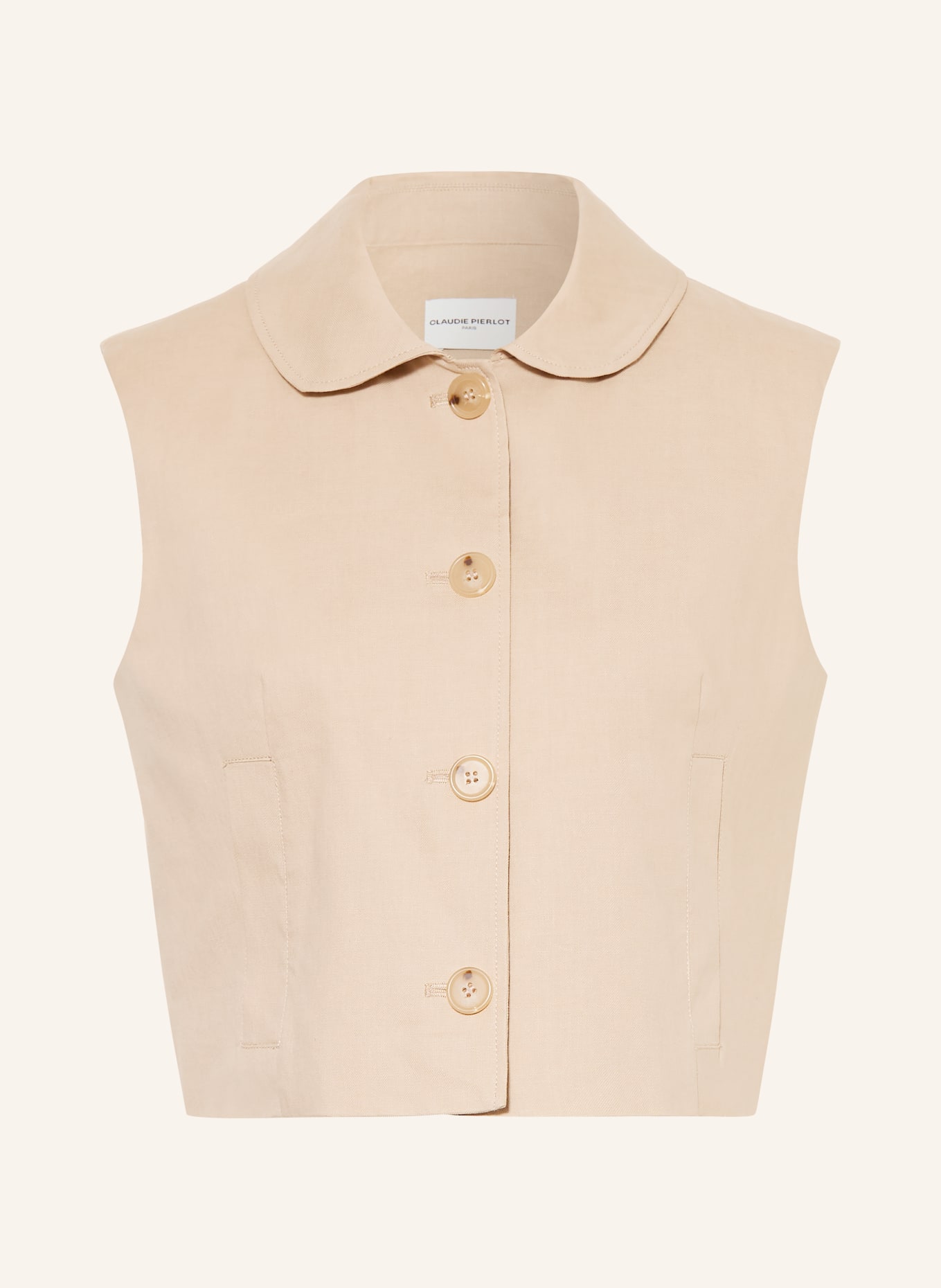 CLAUDIE PIERLOT Blazerweste mit Leinen: BEIGE