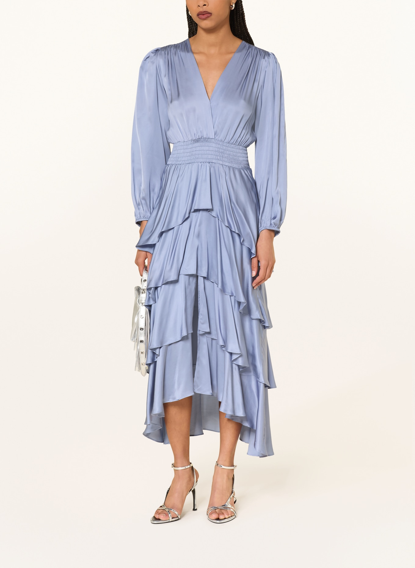 maje Satinkleid: HELLBLAU