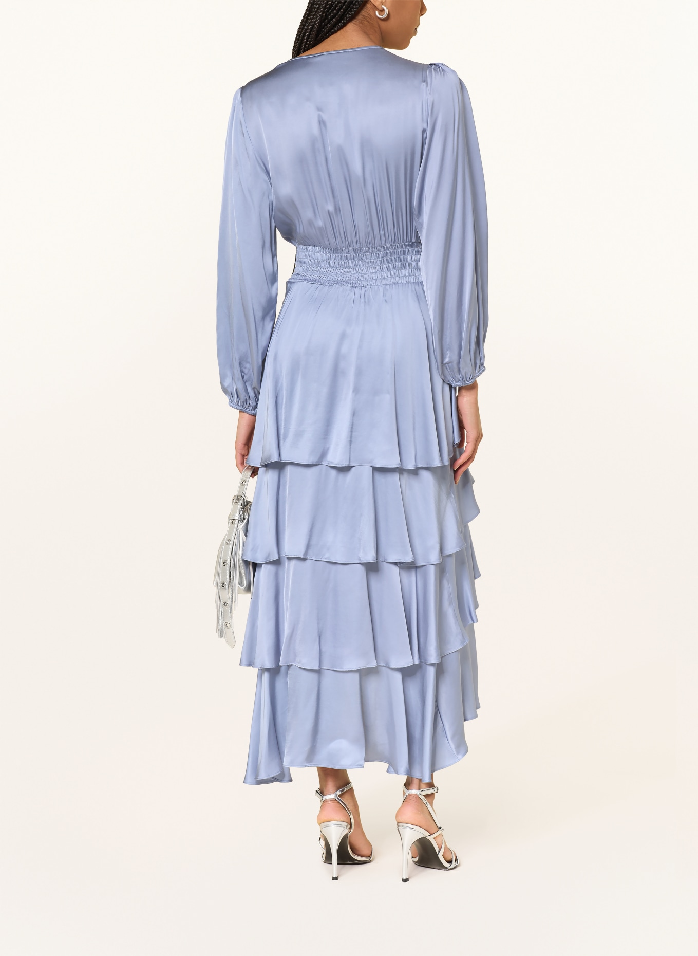 maje Satinkleid: HELLBLAU