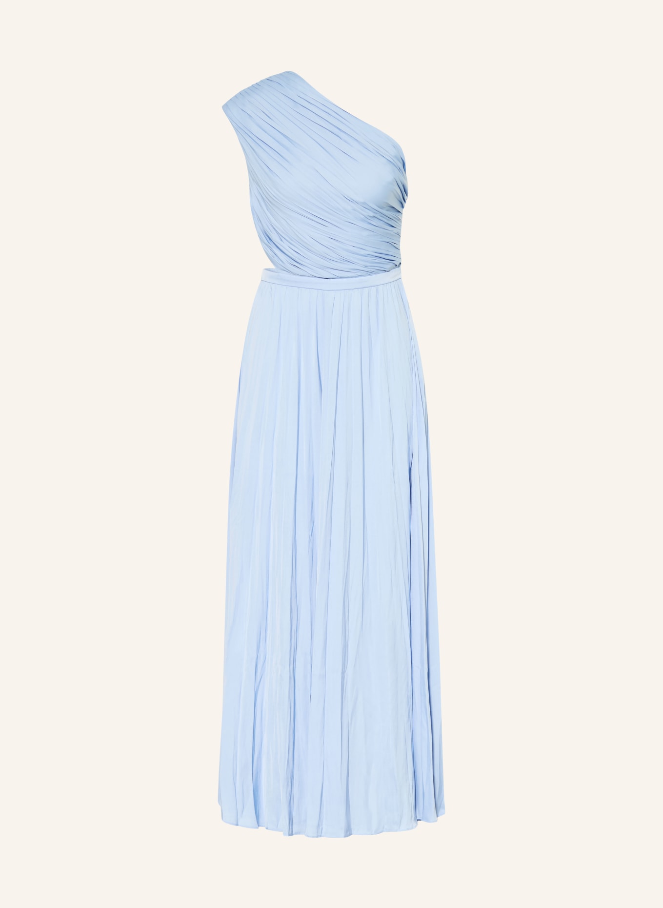 maje One-Shoulder-Kleid aus Satin mit Cut-out: HELLBLAU