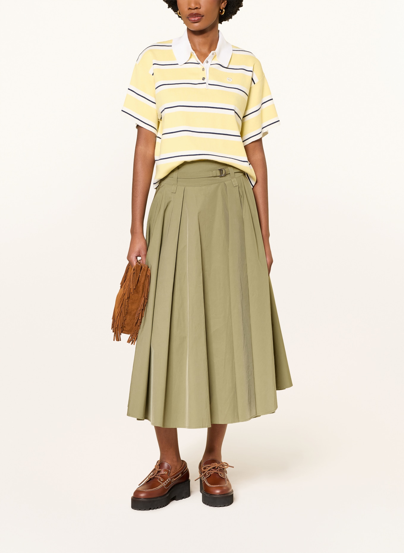 maje Faltenrock: KHAKI