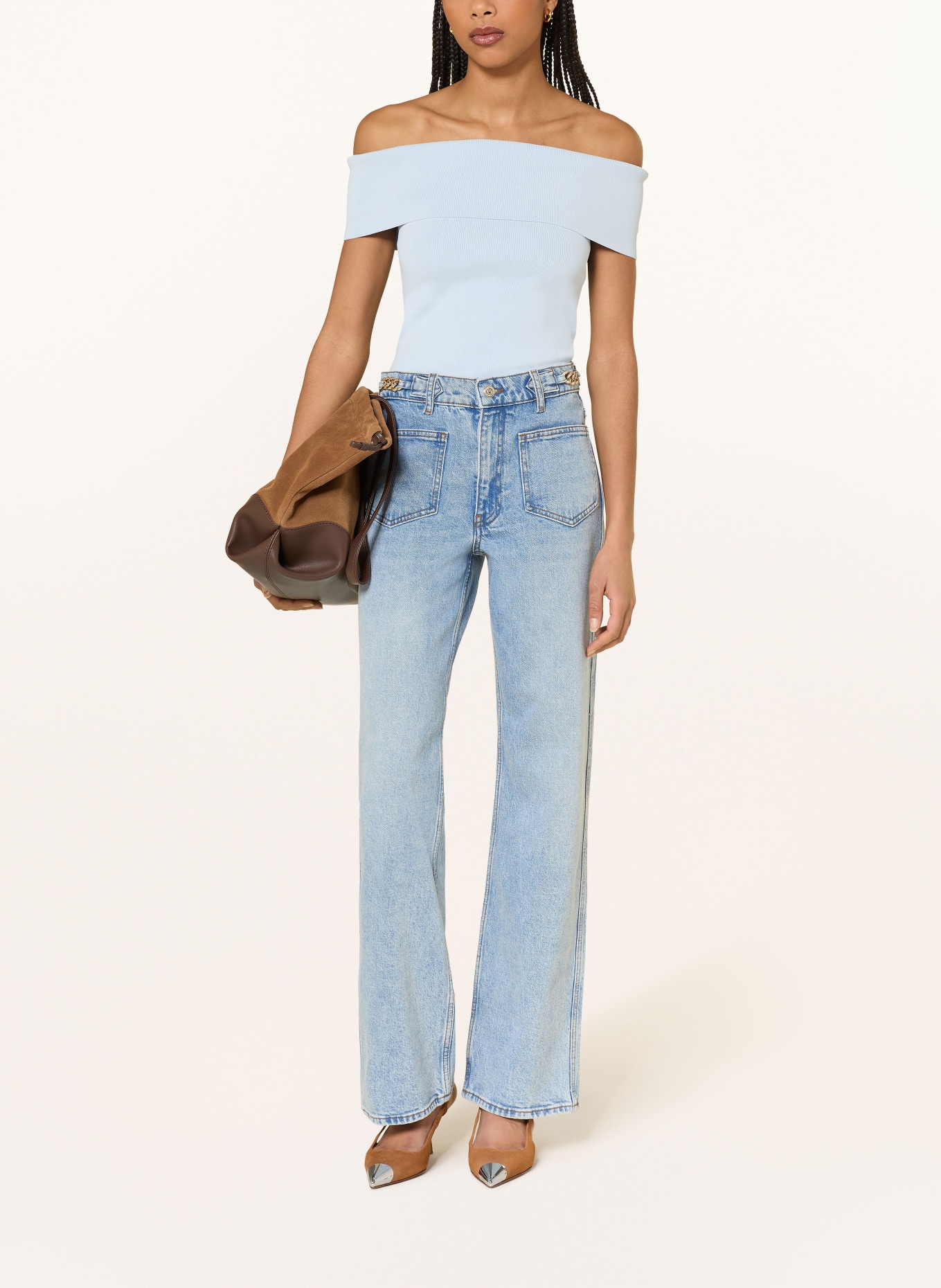 maje Wide Leg Jeans: 0201 BLUE