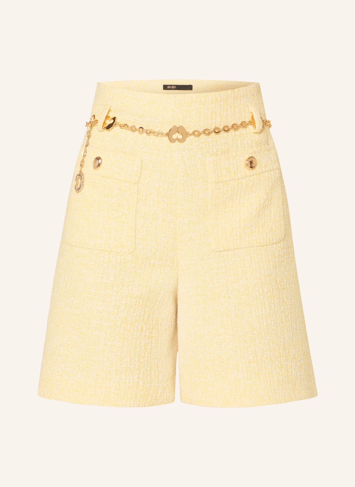 maje Bouclé-Shorts mit Glitzergarn: GELB