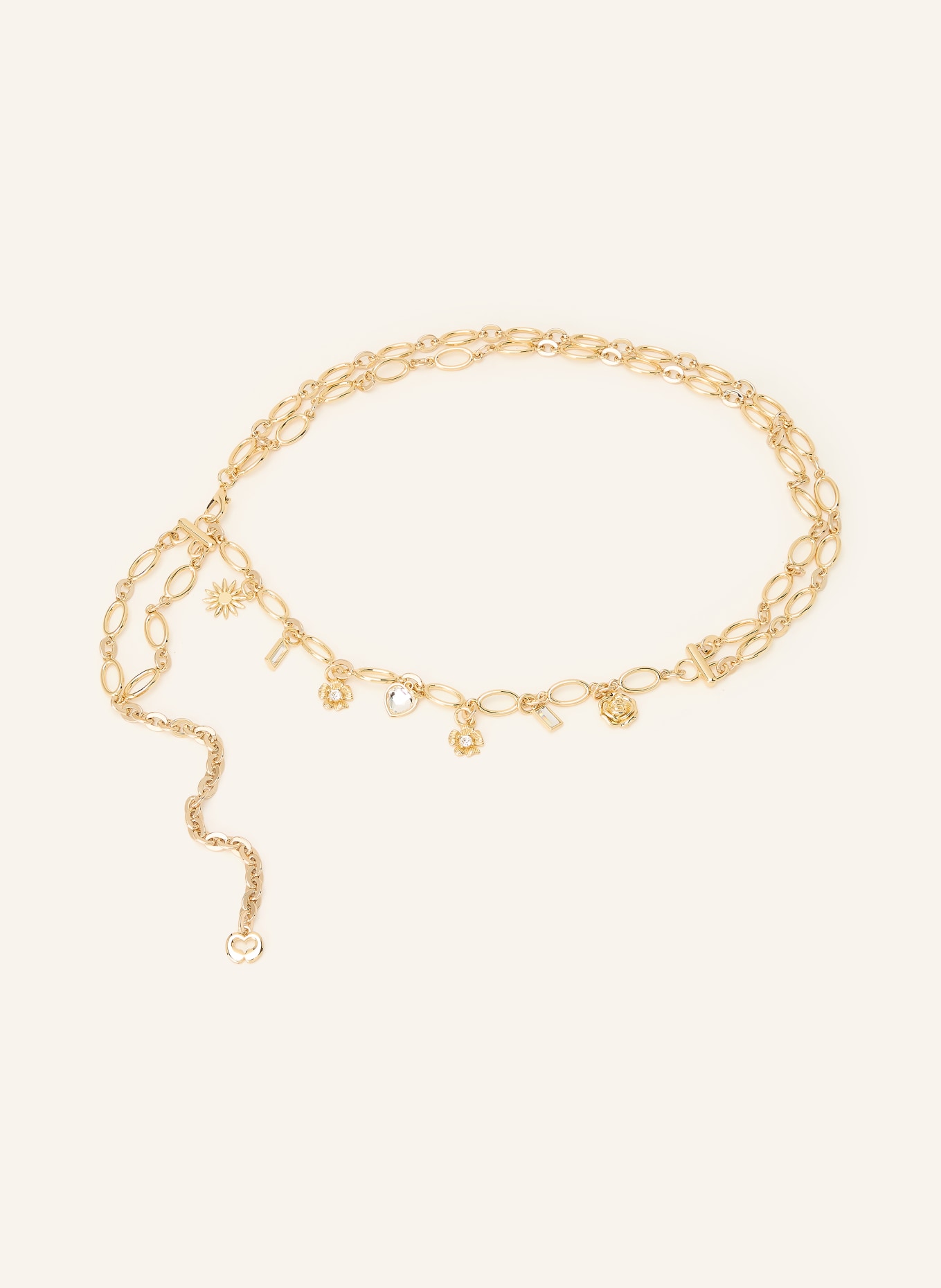 maje Gürtel mit Schmucksteinen: GOLD / WEISS