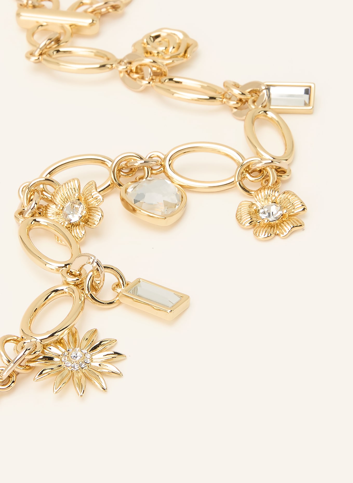 maje Gürtel mit Schmucksteinen: GOLD / WEISS