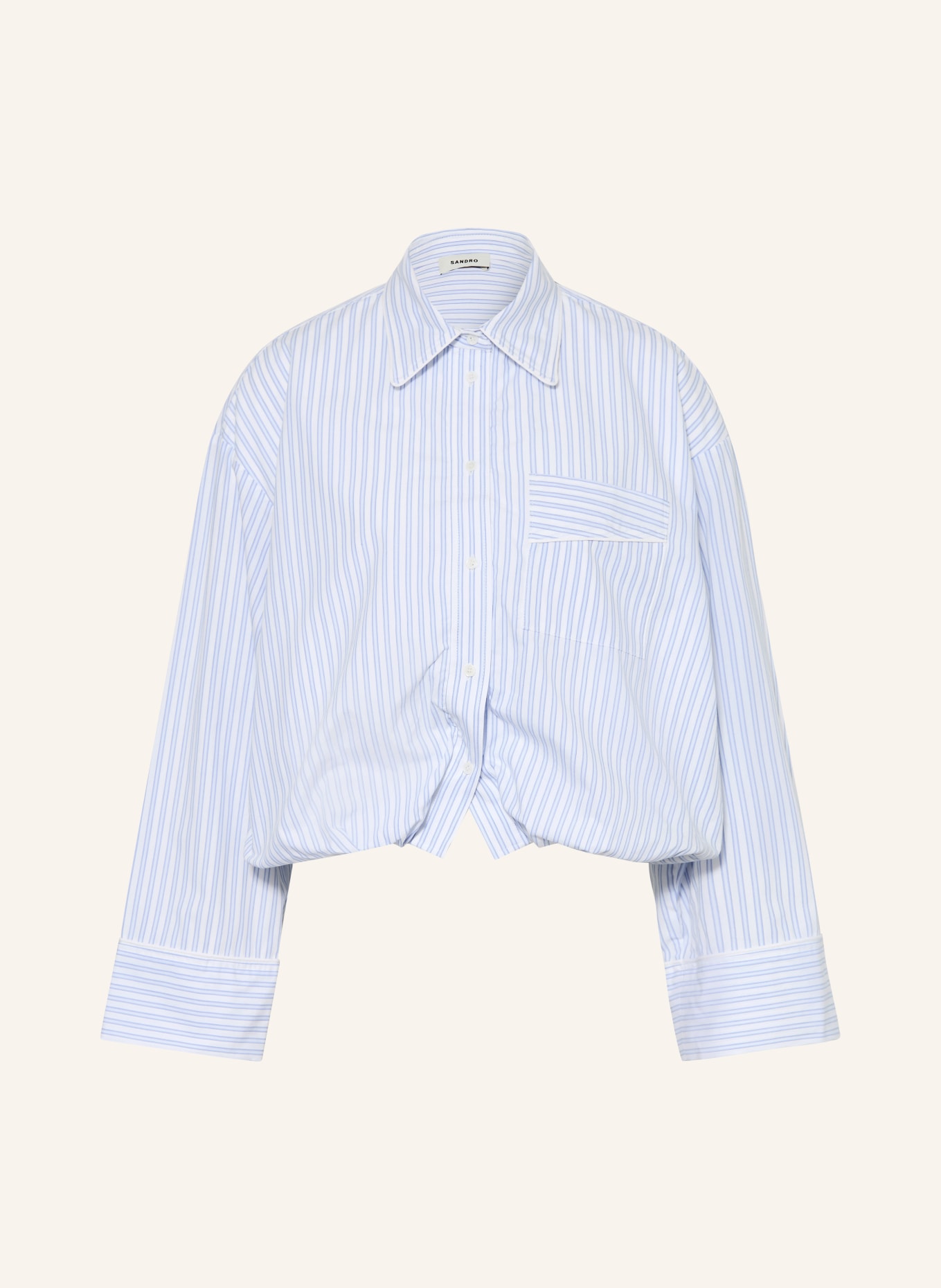 SANDRO Hemdbluse: HELLBLAU / WEISS