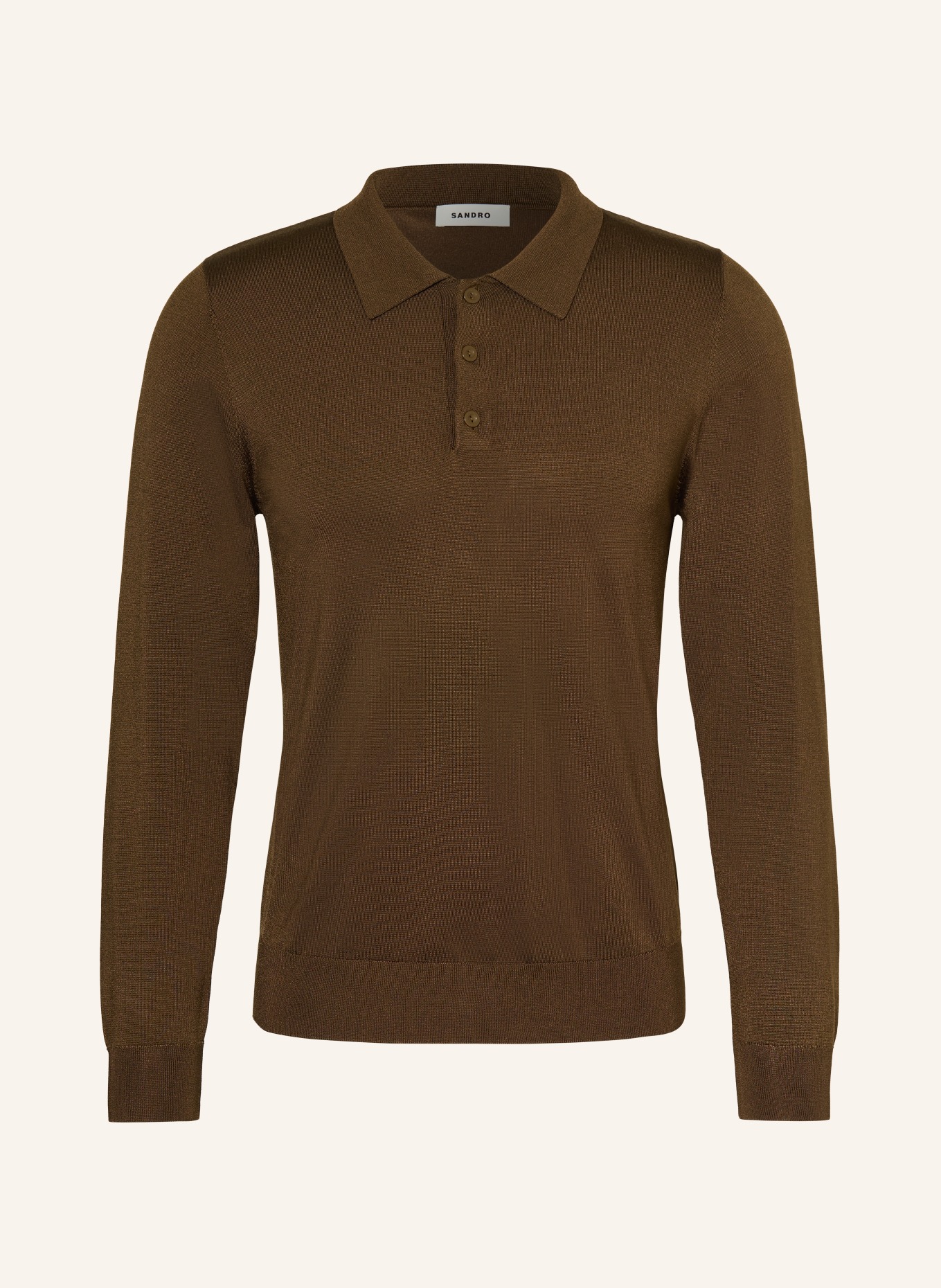 SANDRO Strick-Poloshirt: BRAUN