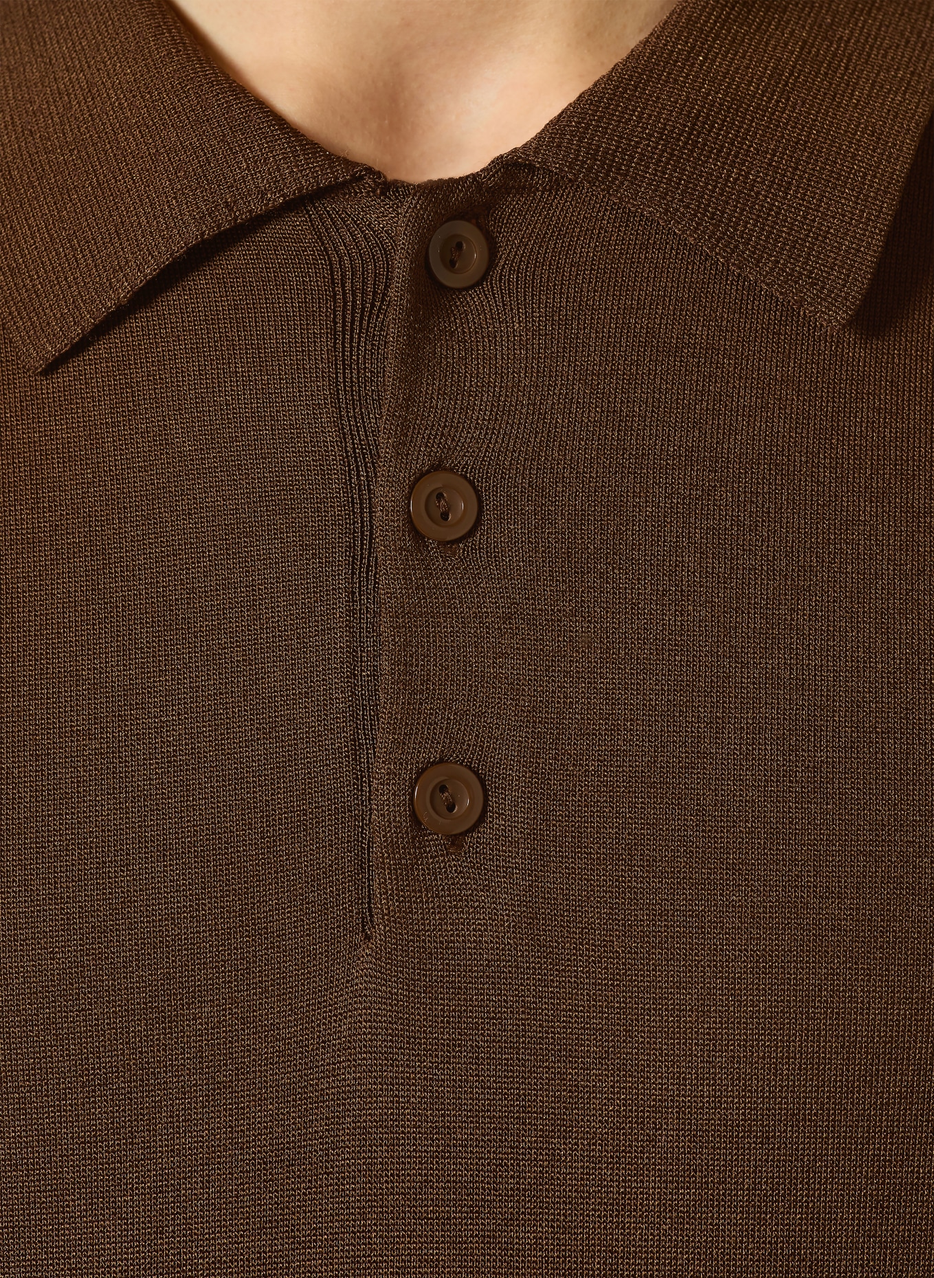 SANDRO Strick-Poloshirt: BRAUN