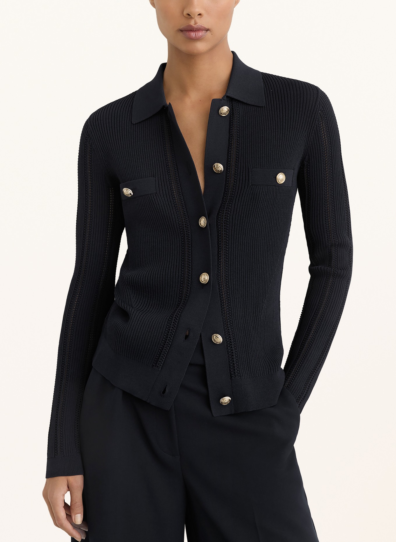 REISS Bluzka z dzianiny HARRI: GRANATOWY