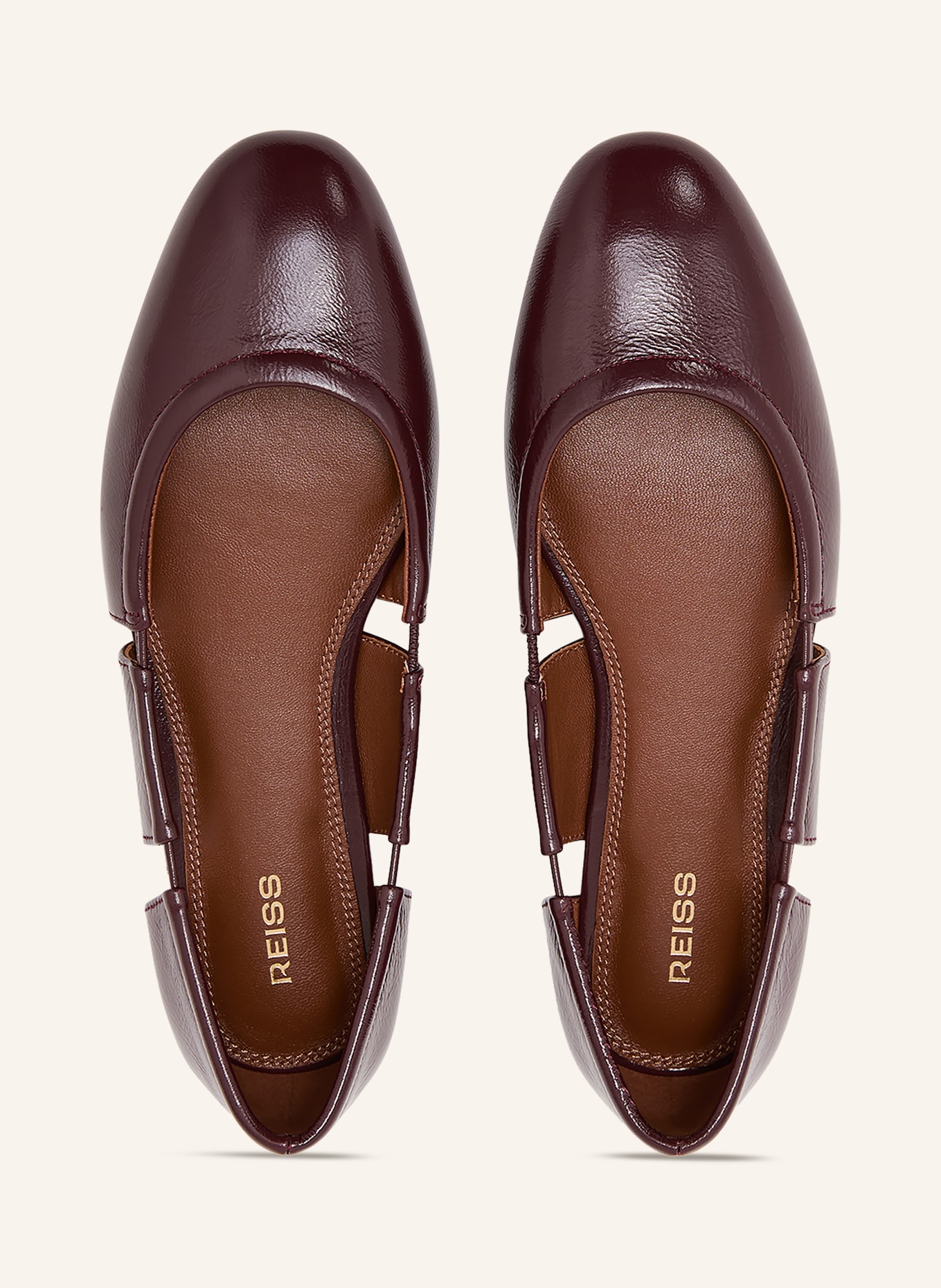 REISS Ballerina's LEONA met uitsnijdingen: DONKERROOD