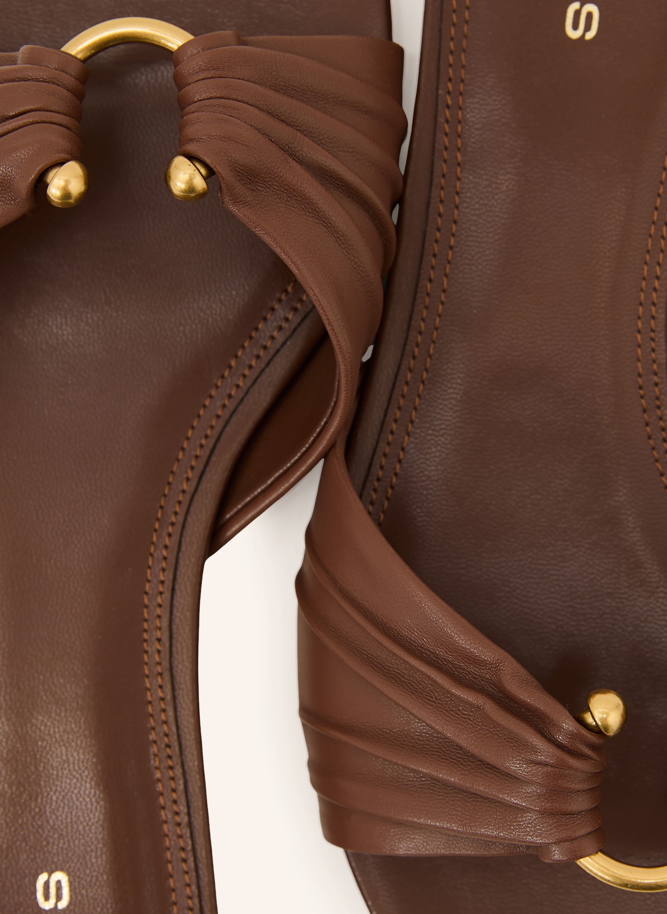 REISS Klapki ALANA: BRĄZOWY / ZŁOTY