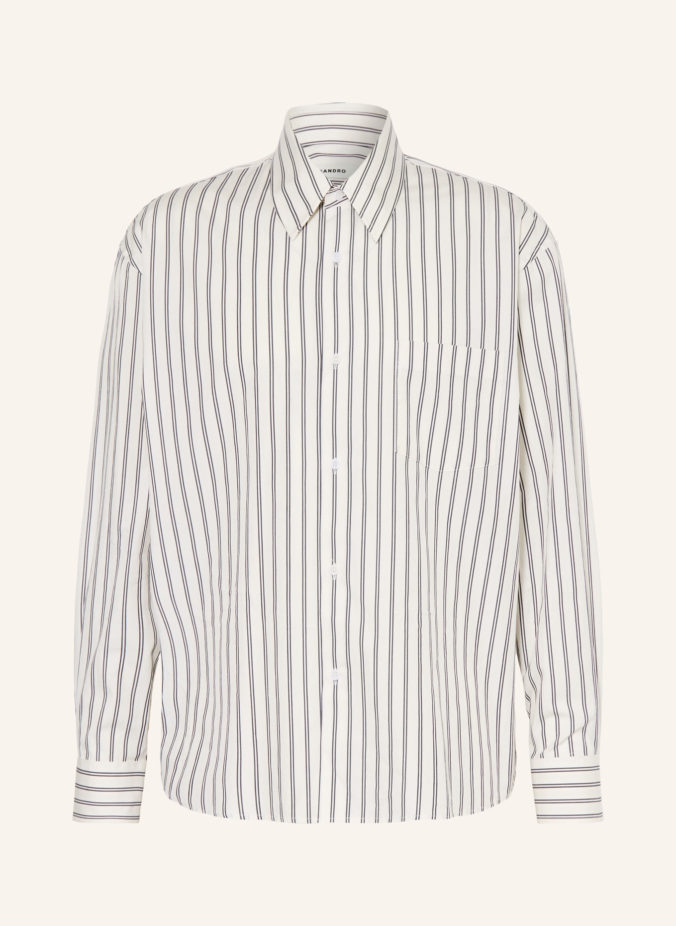 SANDRO Hemd Comfort Fit: HELLGRAU / SCHWARZ