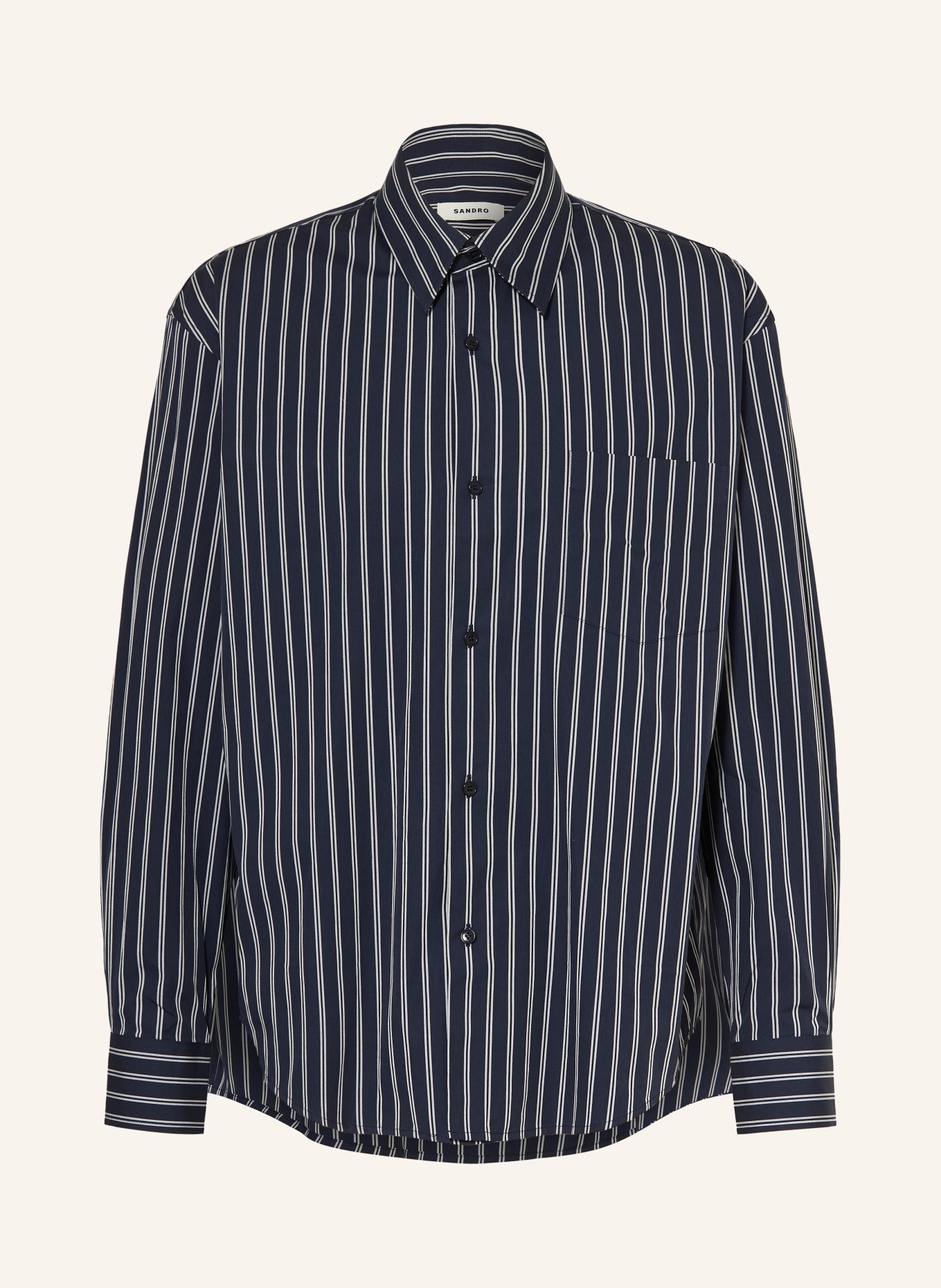 SANDRO Hemd Comfort Fit: DUNKELBLAU / WEISS