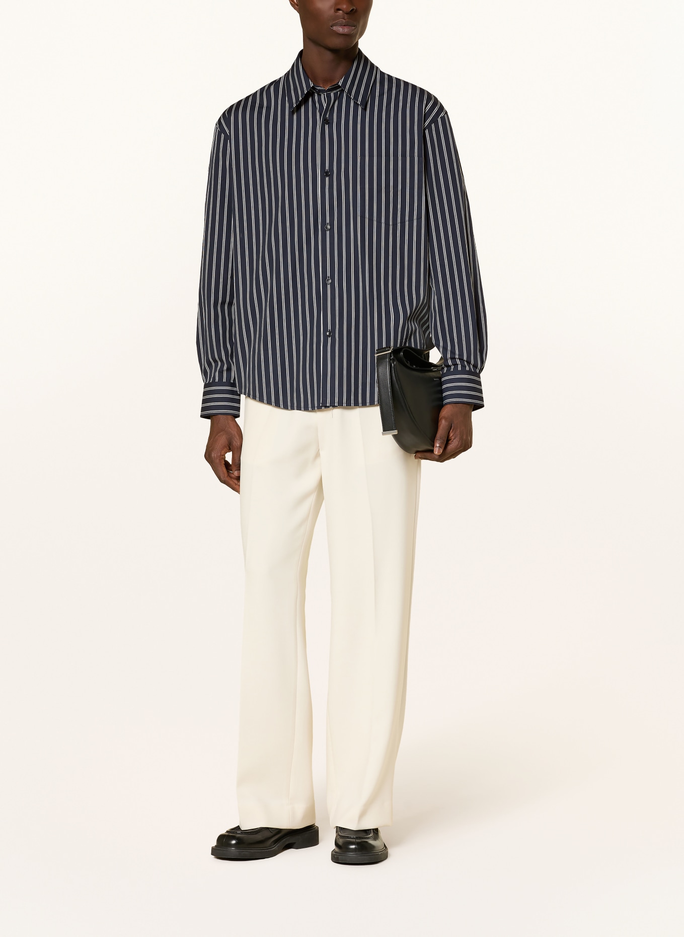 SANDRO Hemd Comfort Fit: DUNKELBLAU / WEISS